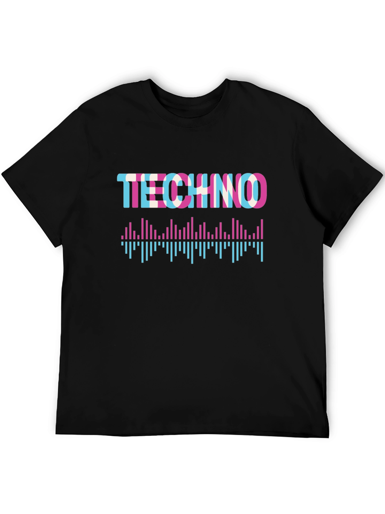 Techno Music Black Graphic T-Shirt