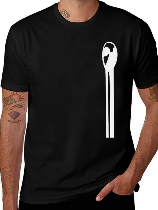 Minimalist Graphic Tee - Black Cotton Blend T-Shirt