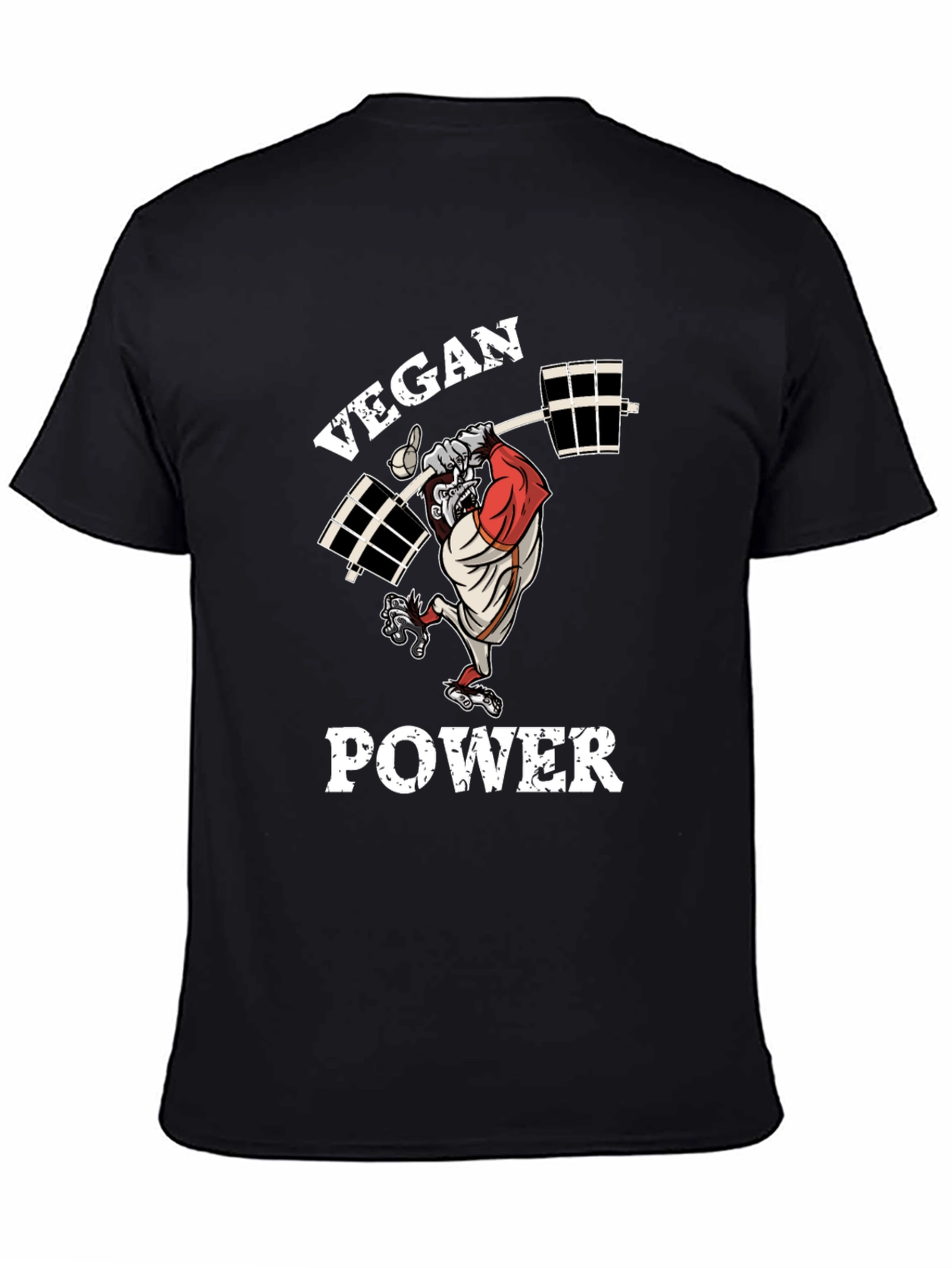 Vegan Power T-Shirt - Gorilla Weightlifter Design