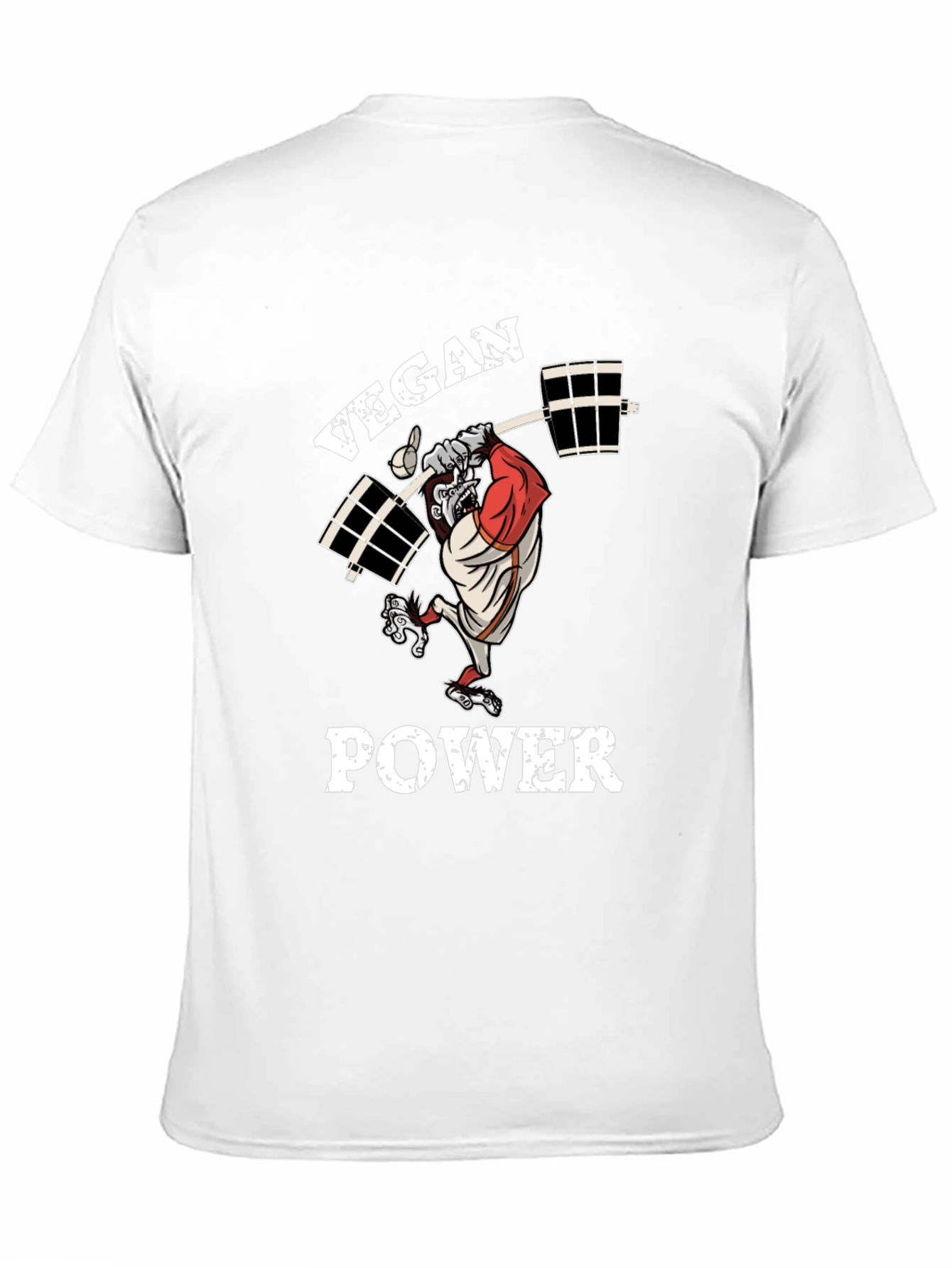 Vegan Power T-Shirt - Gorilla Weightlifter Design