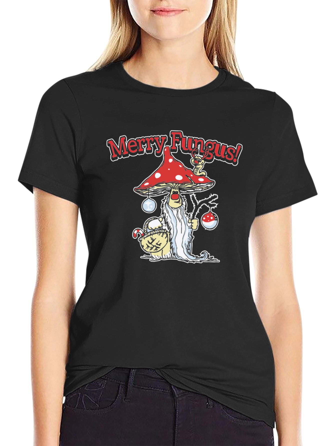 Merry Fungus Graphic T-Shirt - Holiday Humor