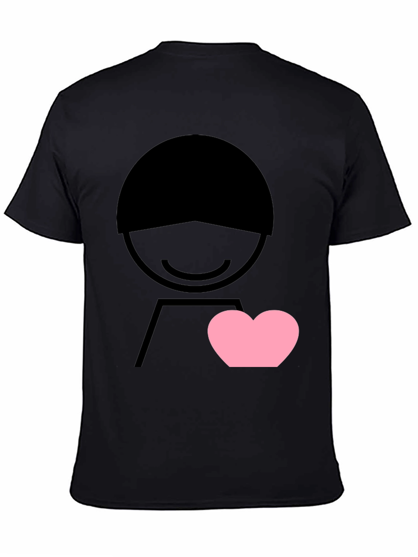 Heart Graphic Tee - Mens Black Short Sleeve