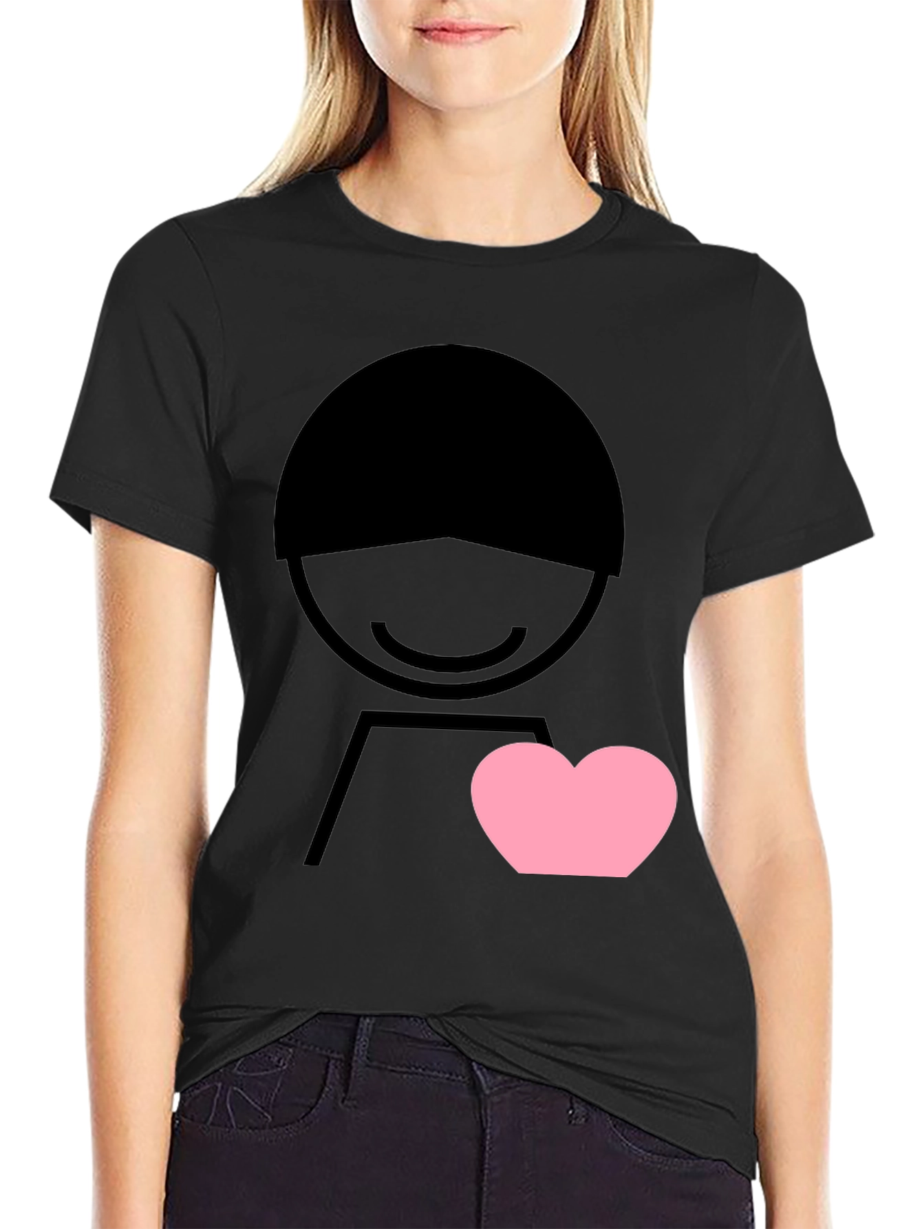 Heart Graphic Tee - Mens Black Short Sleeve