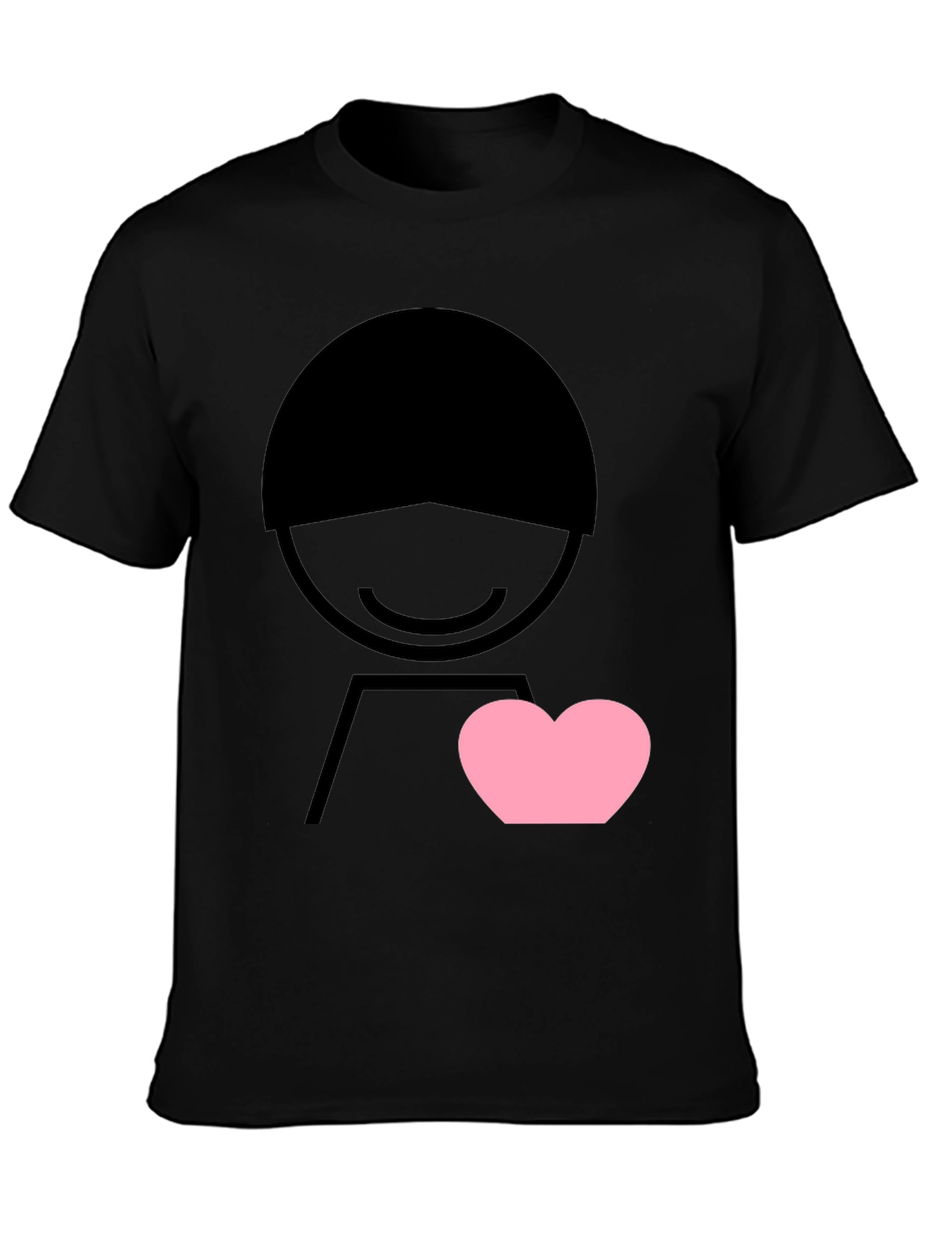 Heart Graphic Tee - Mens Black Short Sleeve