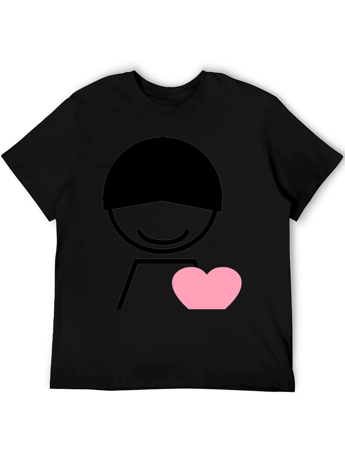 Heart Graphic Tee - Mens Black Short Sleeve