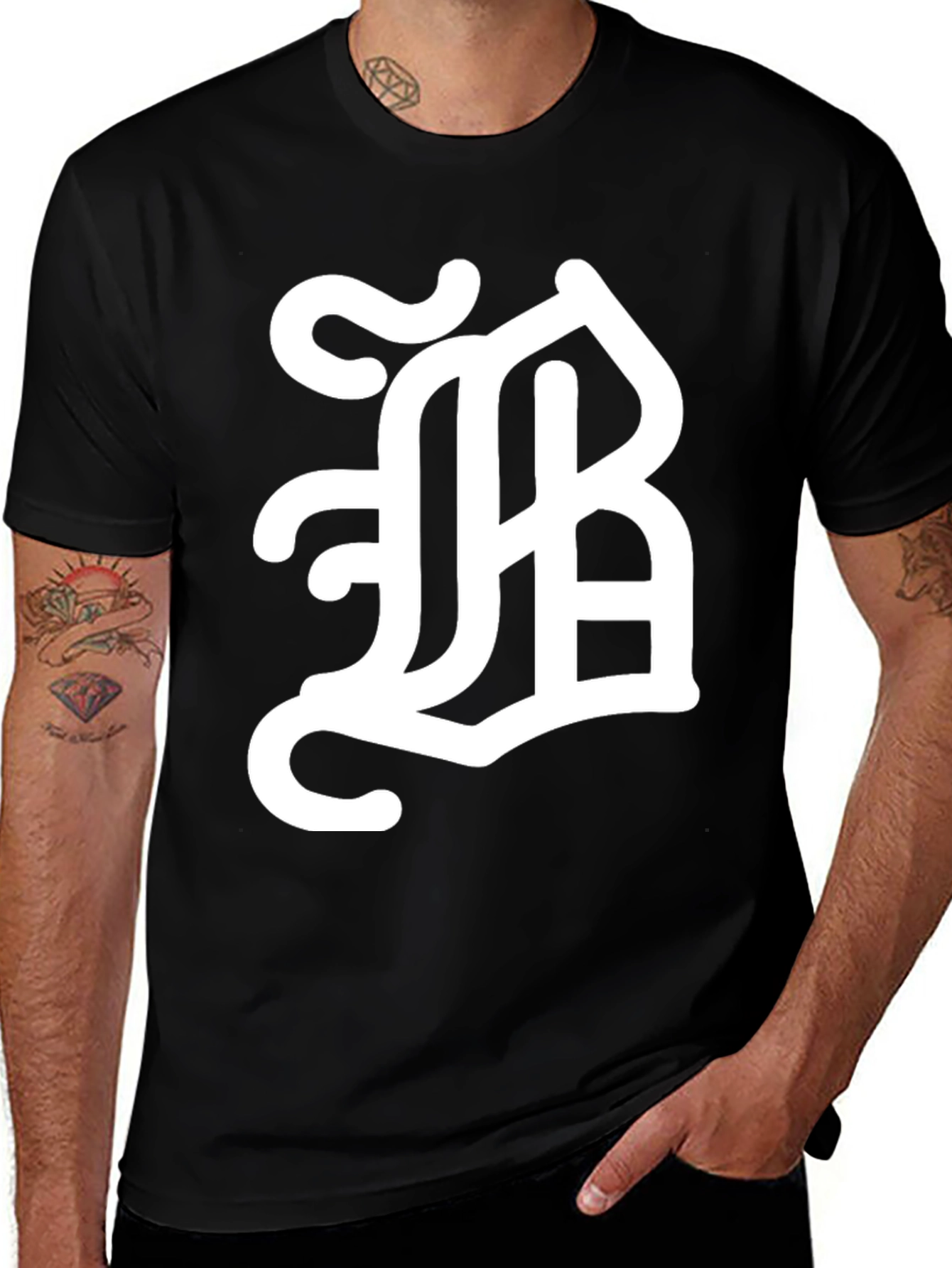 Monogram B Graphic Tee - Stylish & Bold