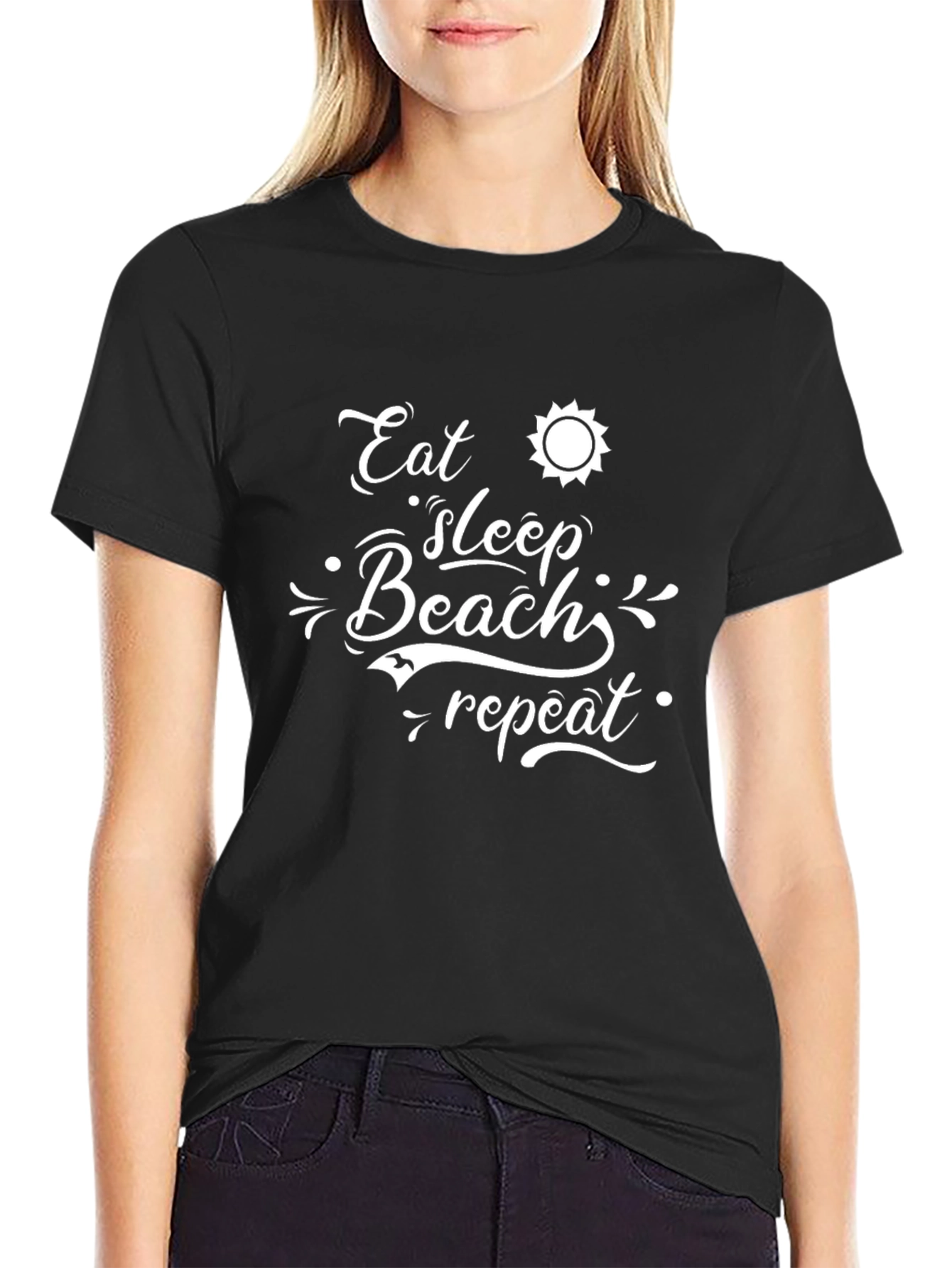 Eat Sleep Beach Repeat Graphic Tee