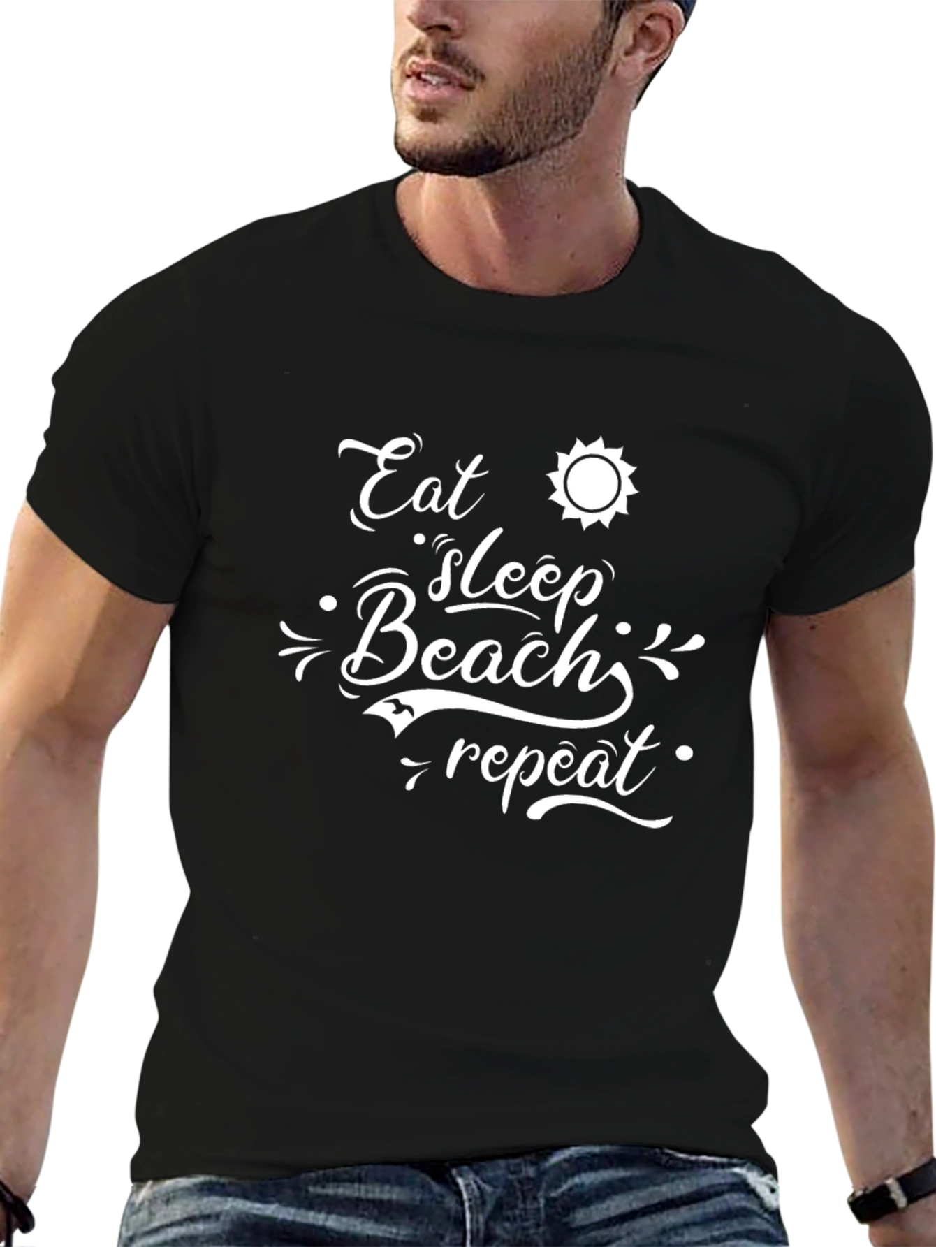 Eat Sleep Beach Repeat Graphic Tee