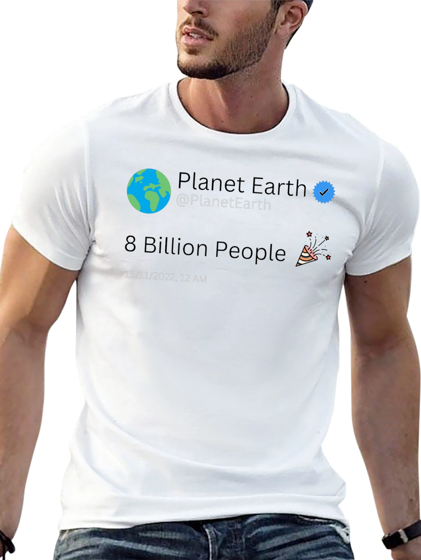 Planet Earth 8 Billion People Tweet T-Shirt