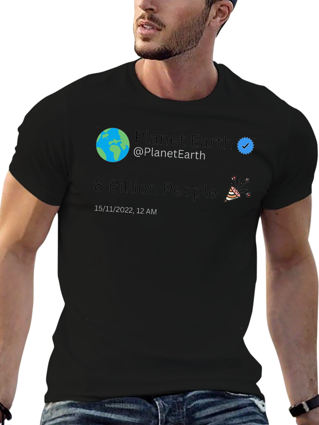 Planet Earth 8 Billion People Tweet T-Shirt