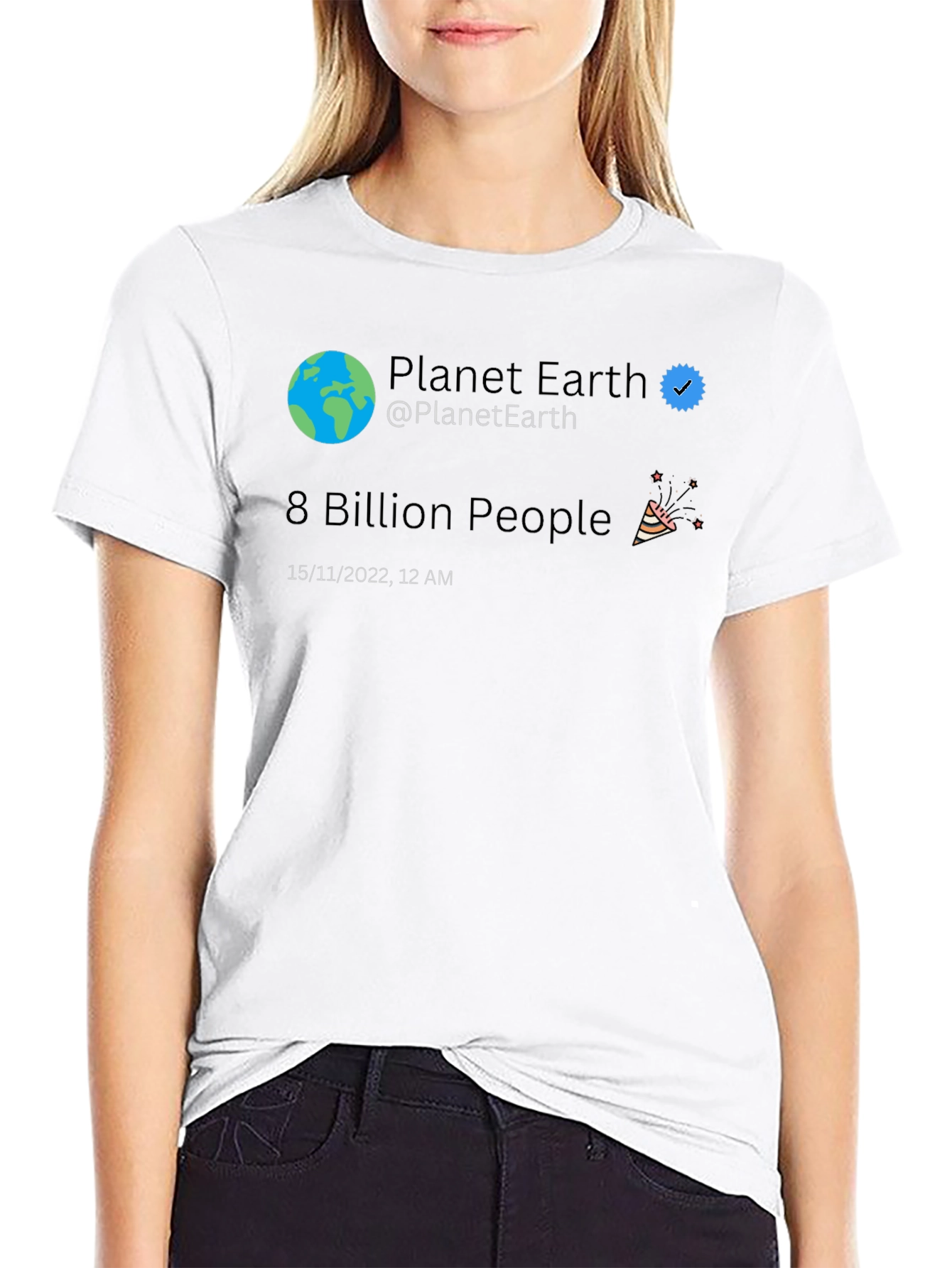 Planet Earth 8 Billion People Tweet T-Shirt