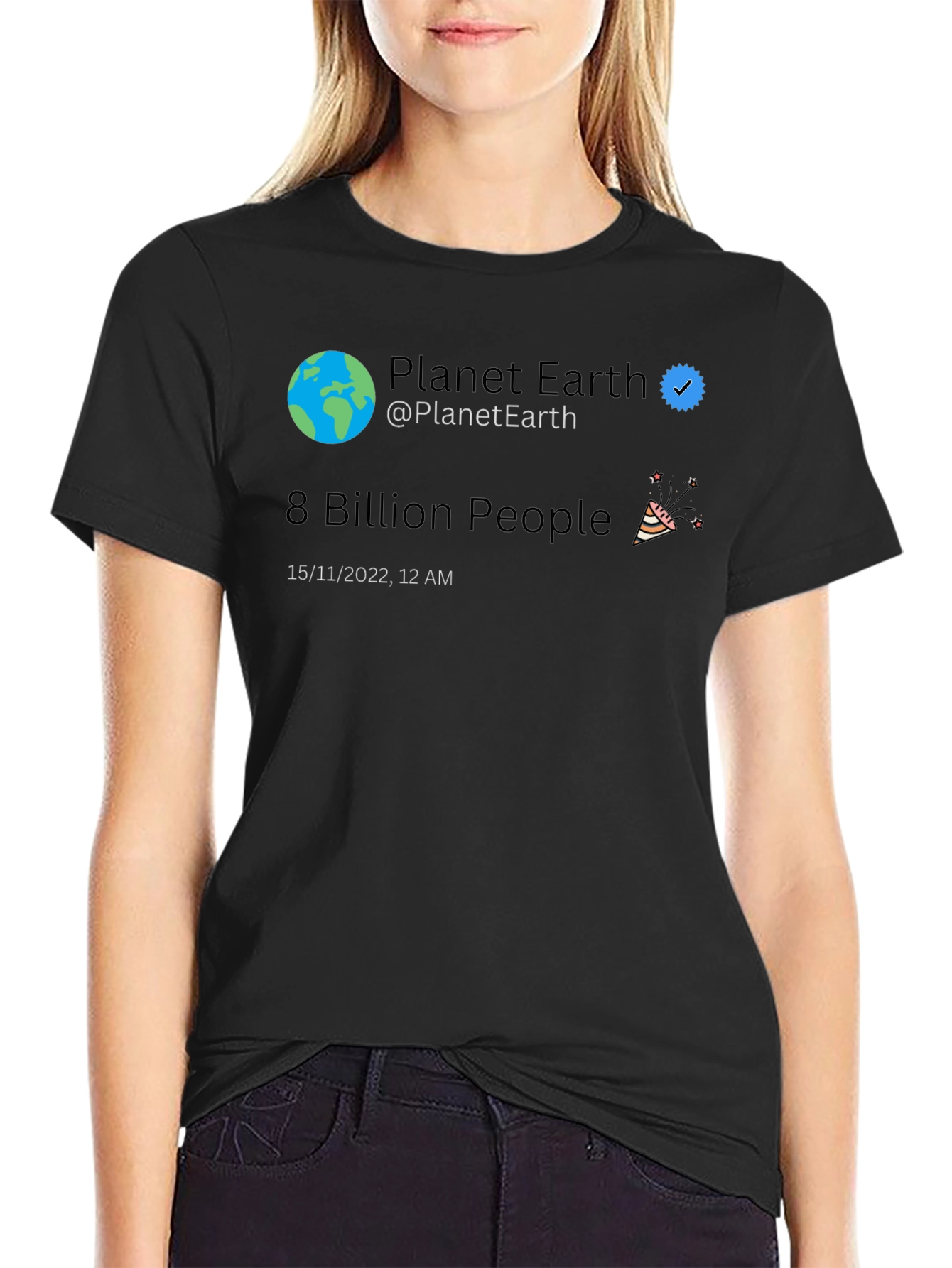 Planet Earth 8 Billion People Tweet T-Shirt