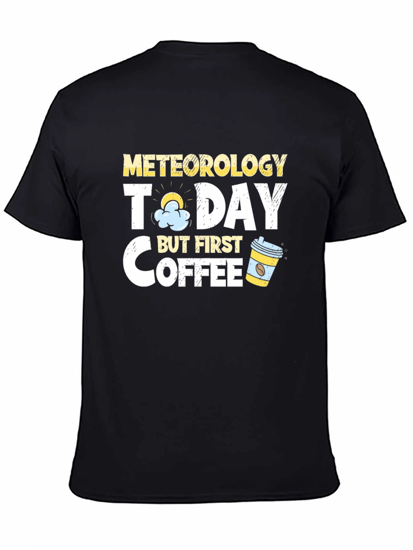 Meteorology & Coffee Graphic T-Shirt - Black