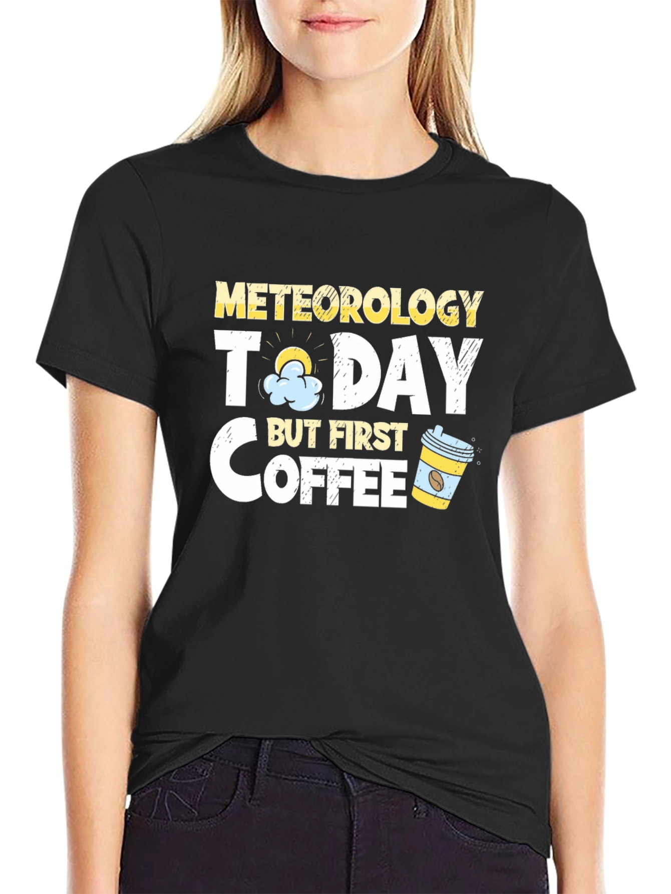 Meteorology & Coffee Graphic T-Shirt - Black