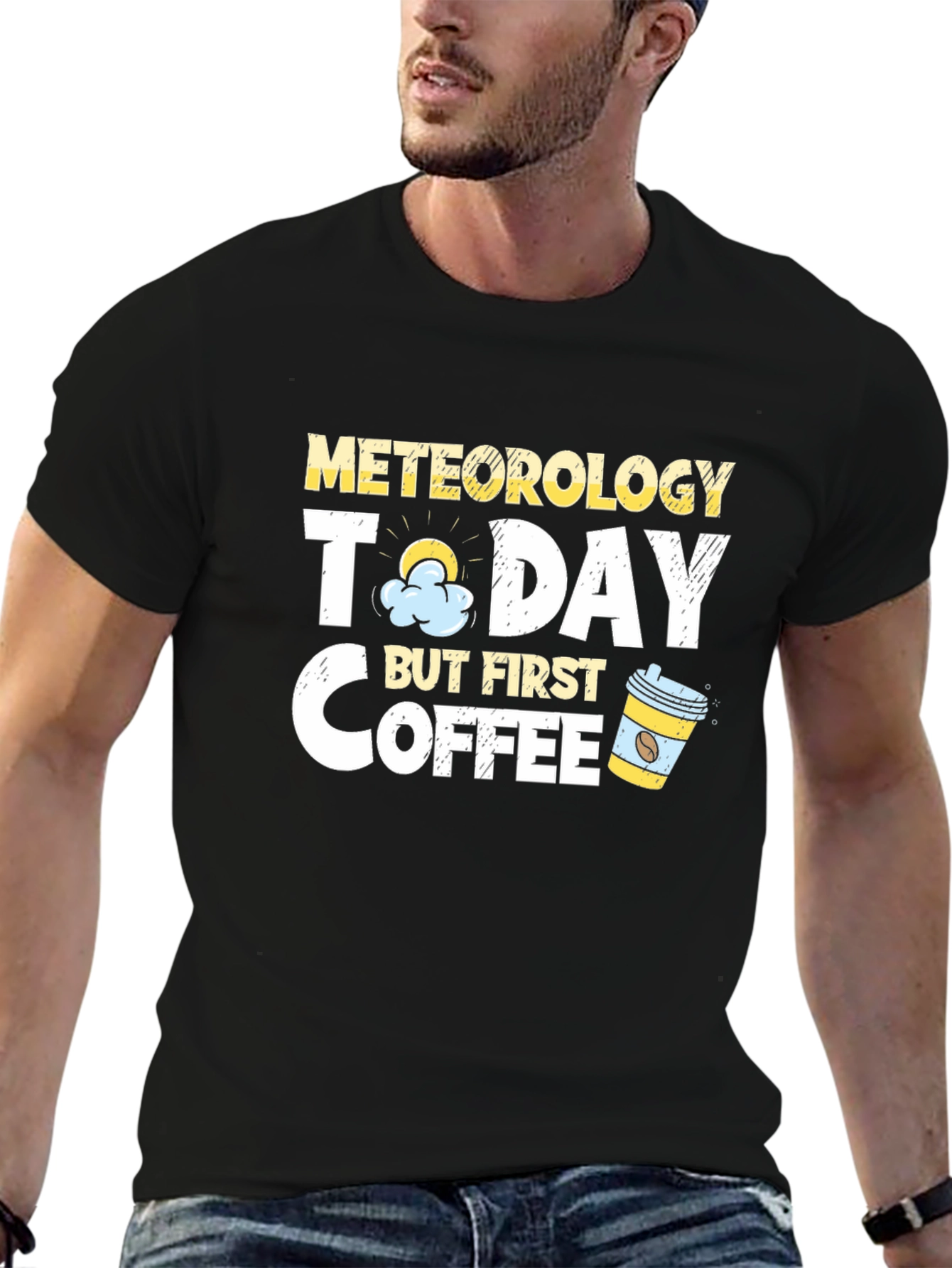 Meteorology & Coffee Graphic T-Shirt - Black