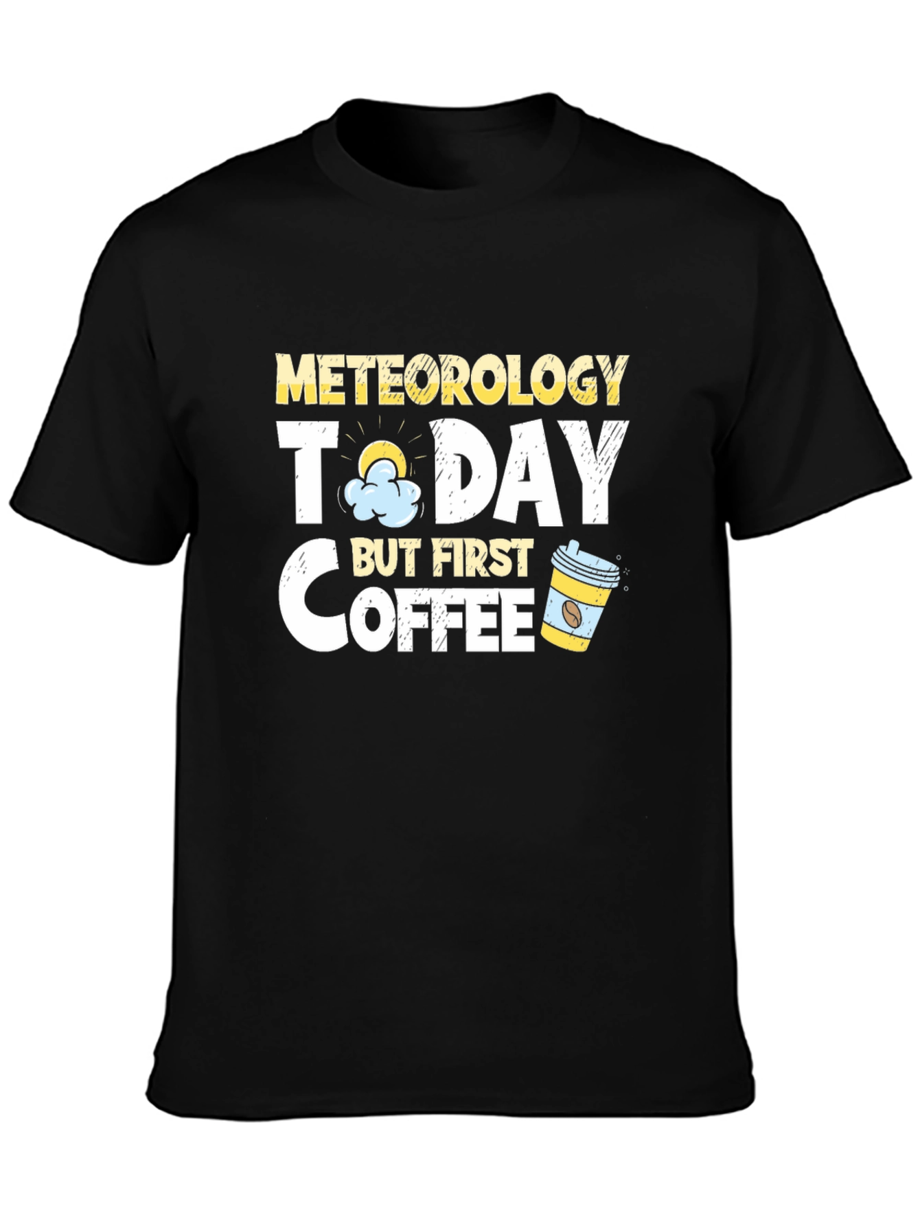 Meteorology & Coffee Graphic T-Shirt - Black