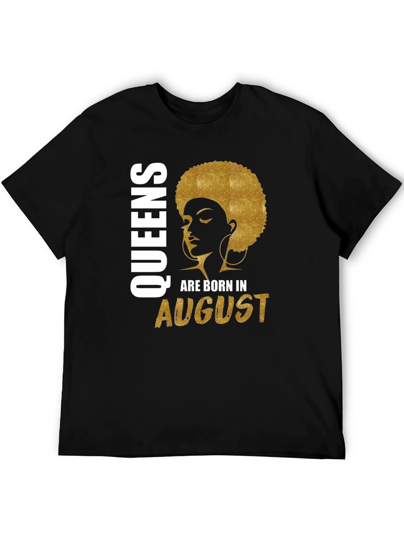 Queens Born in August Black T-Shirt