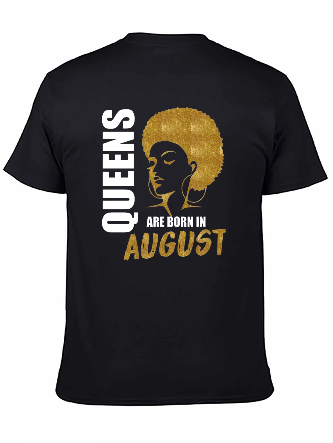 Queens Born in August Black T-Shirt