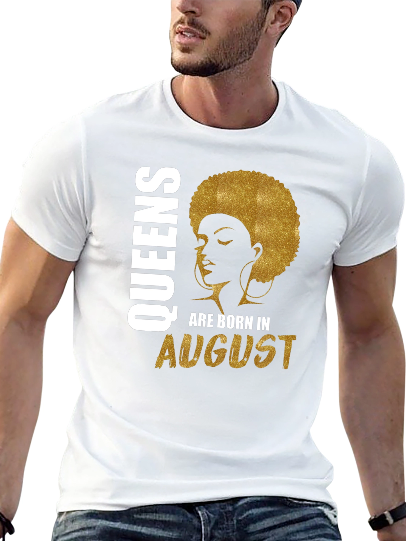 Queens Born in August Black T-Shirt