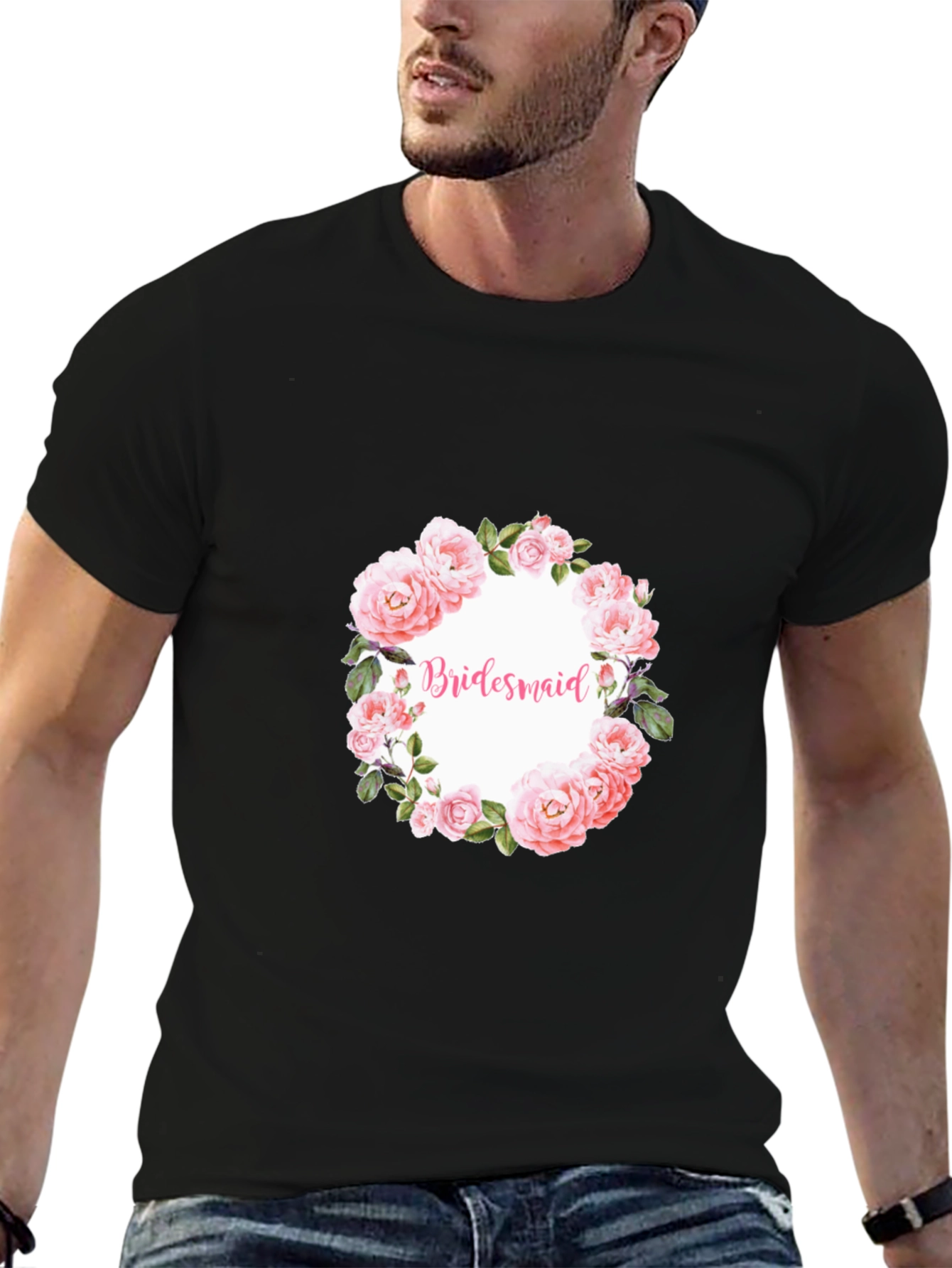 Bridesmaid Floral Wreath Graphic Tee