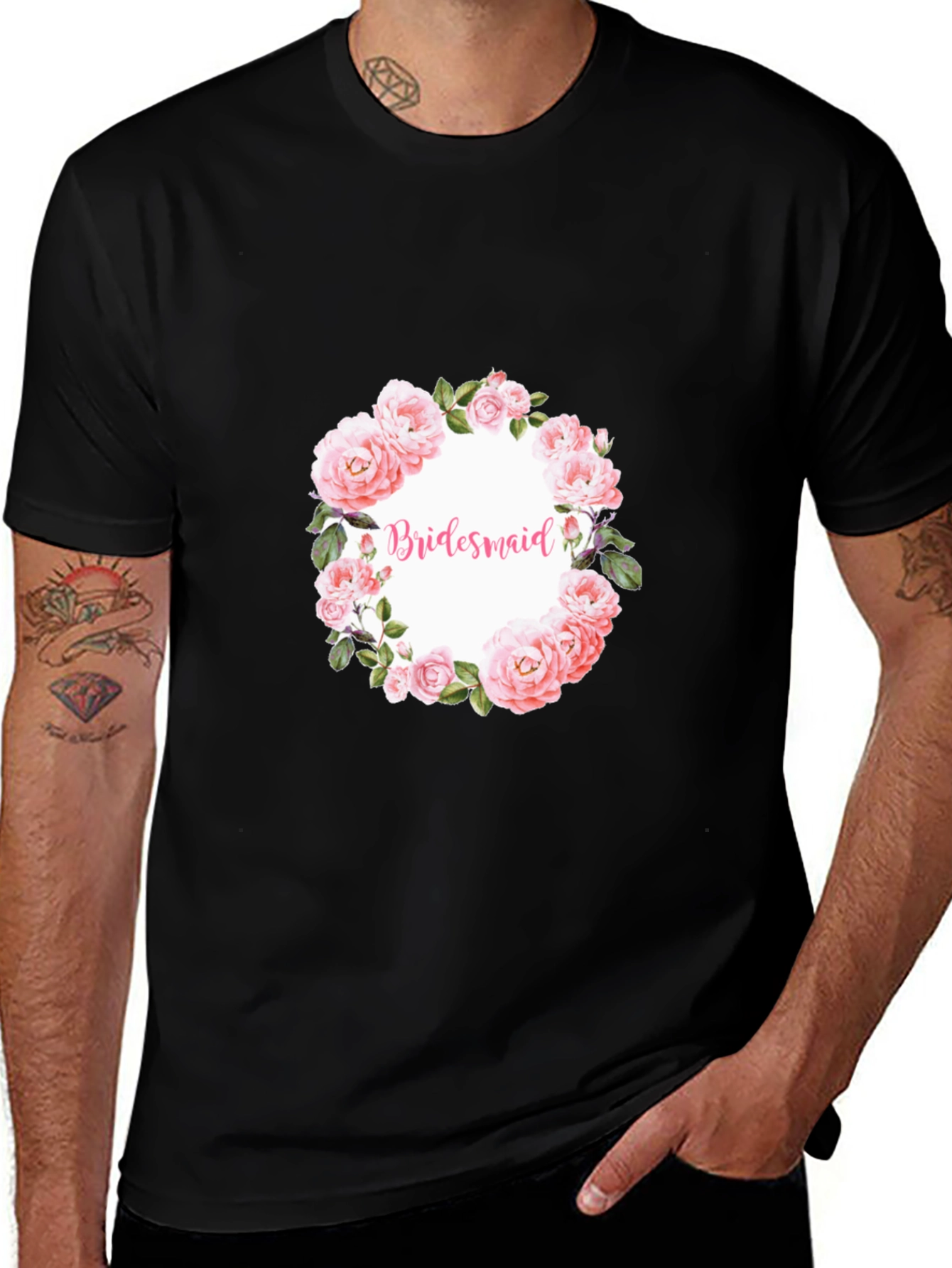 Bridesmaid Floral Wreath Graphic Tee