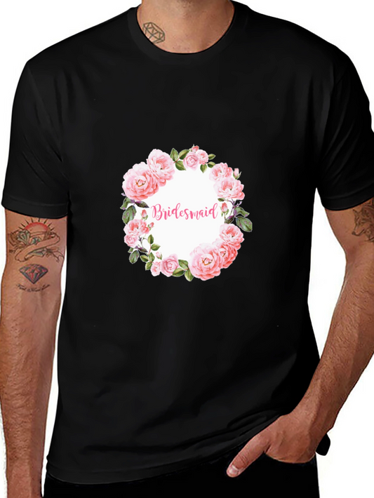 Bridesmaid Floral Wreath Graphic Tee