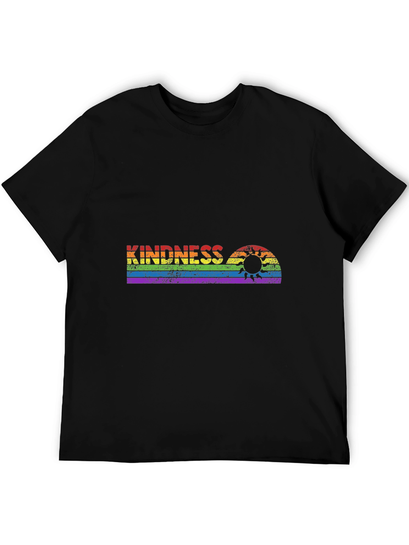 Kindness Rainbow Graphic Tee - Black