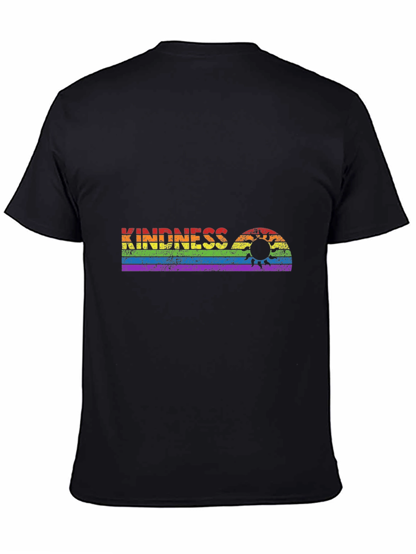 Kindness Rainbow Graphic Tee - Black