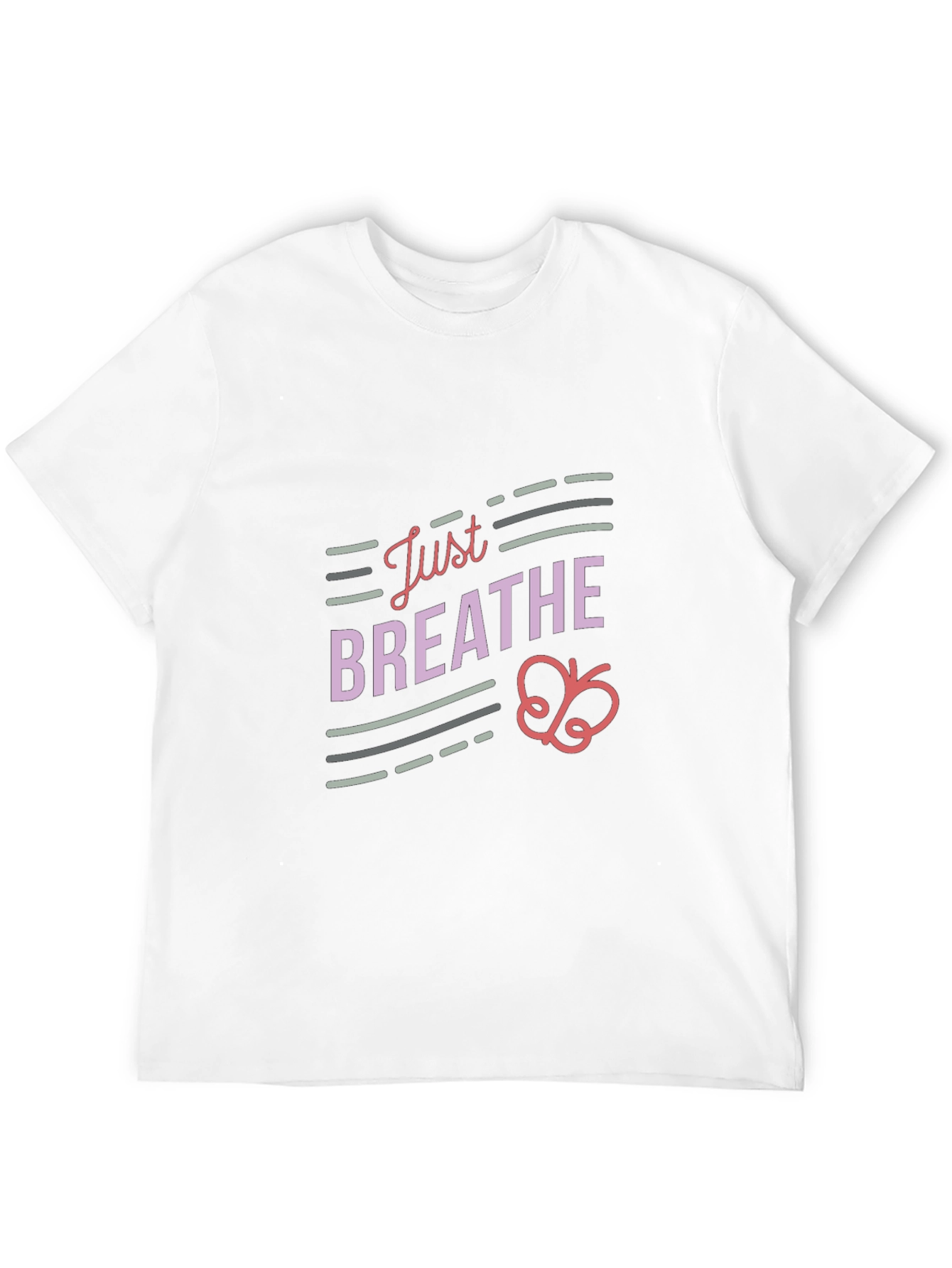 Just Breathe Graphic Tee - Relaxed Fit Black T-Shirt
