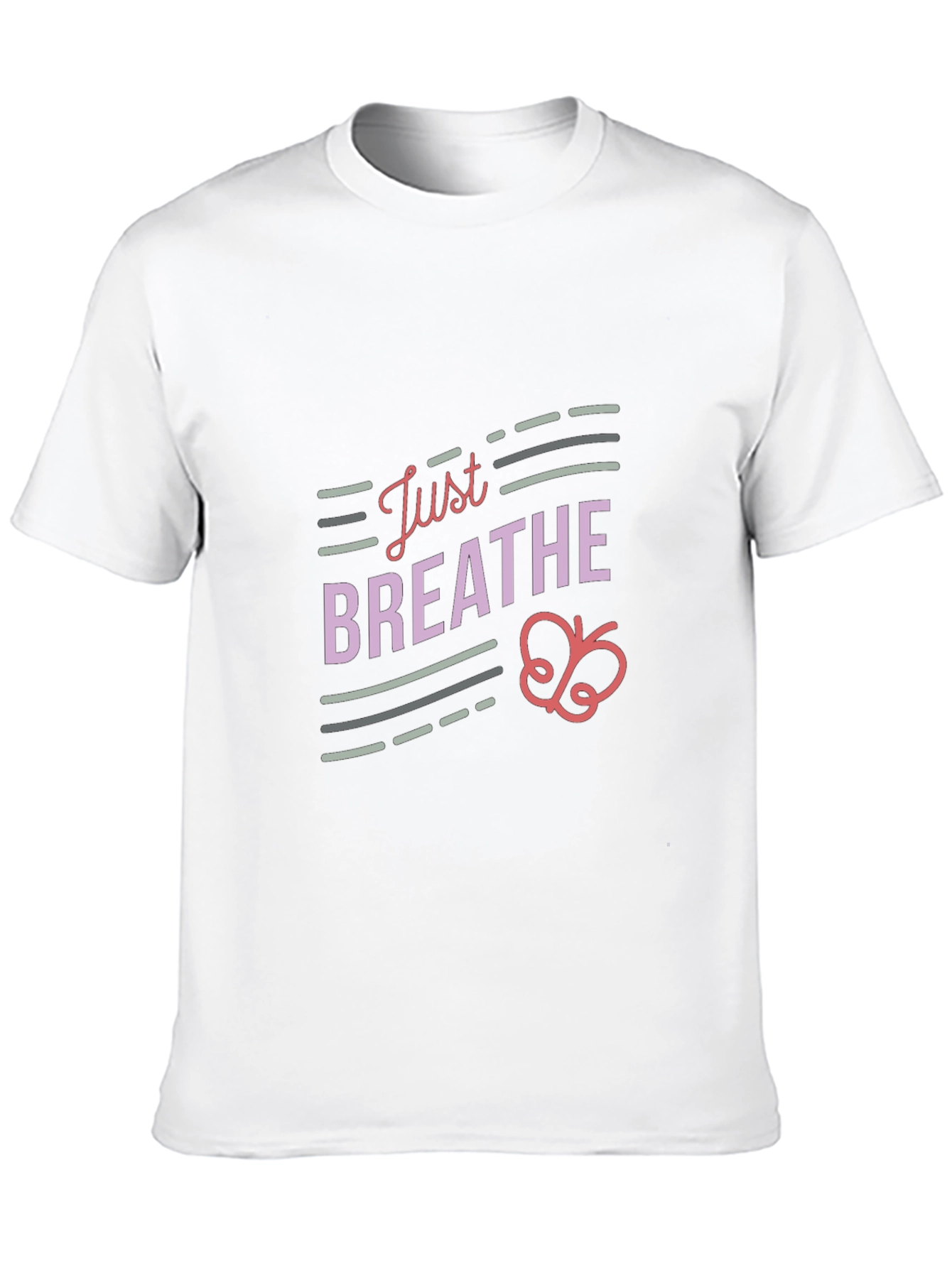 Just Breathe Graphic Tee - Relaxed Fit Black T-Shirt