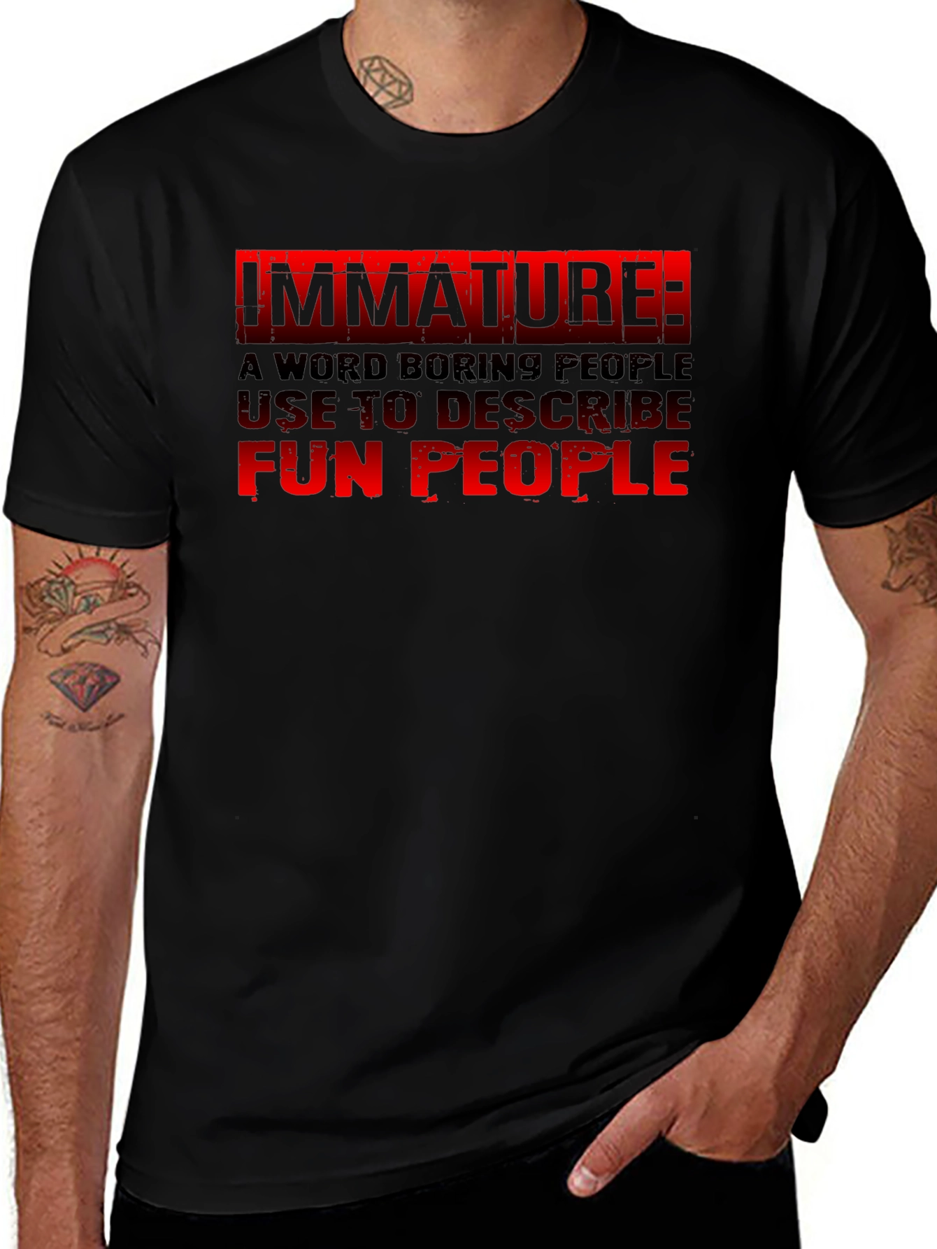 Immature: Fun People Graphic Tee - Black Cotton