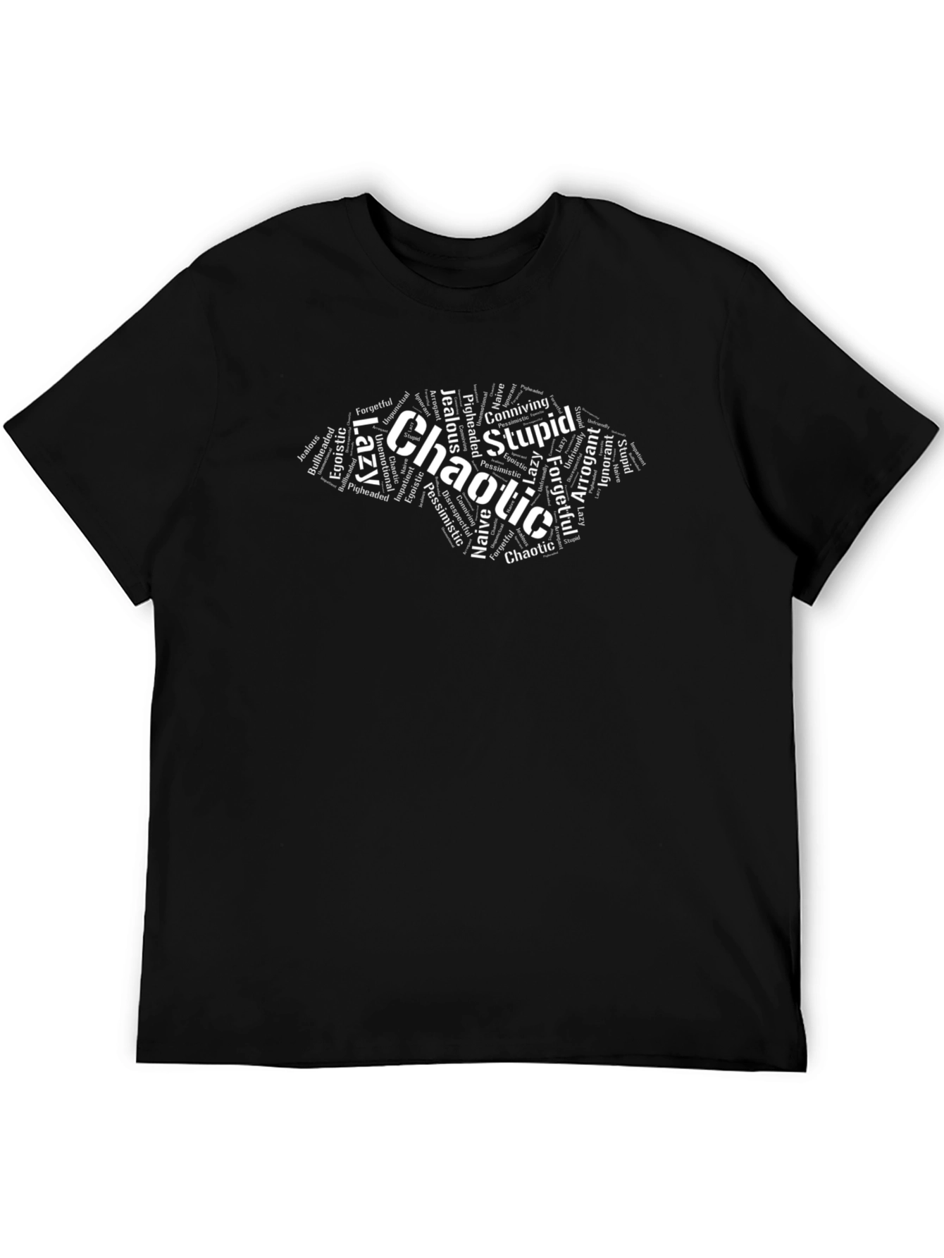 Chaotic Word Art T-Shirt - Black Graphic Tee