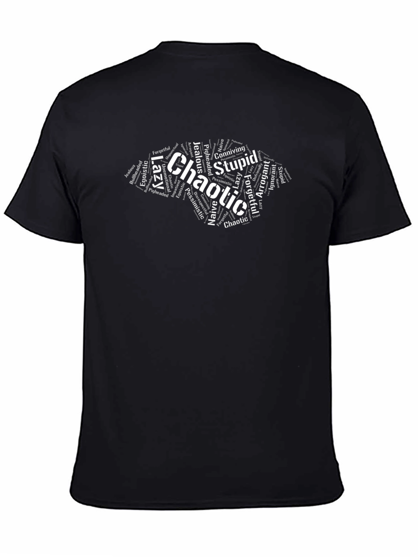 Chaotic Word Art T-Shirt - Black Graphic Tee