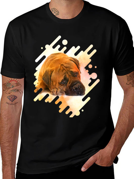 Dog Graphic Tee - Bullmastiff Print T-Shirt
