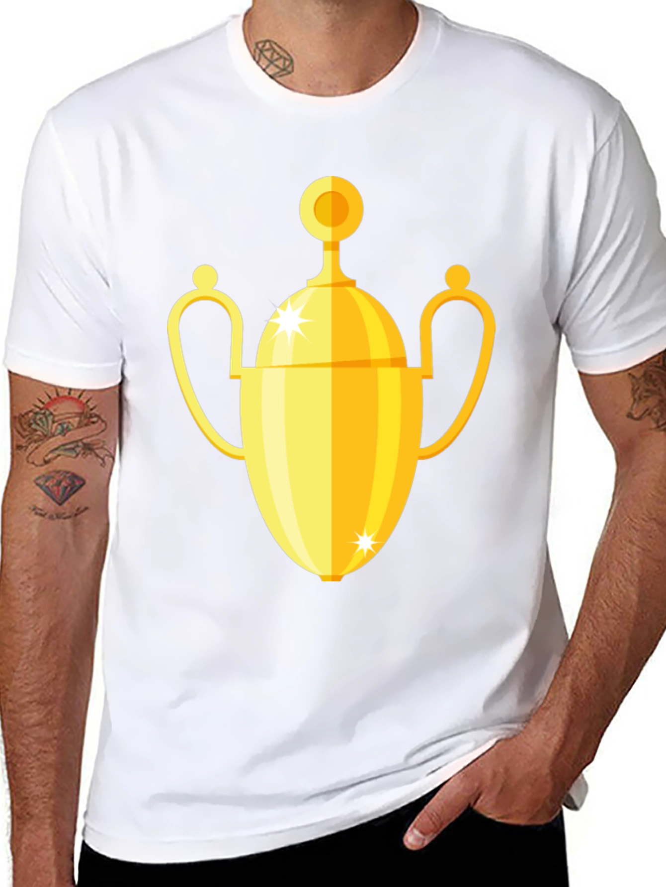 Golden Trophy Graphic Black T-Shirt