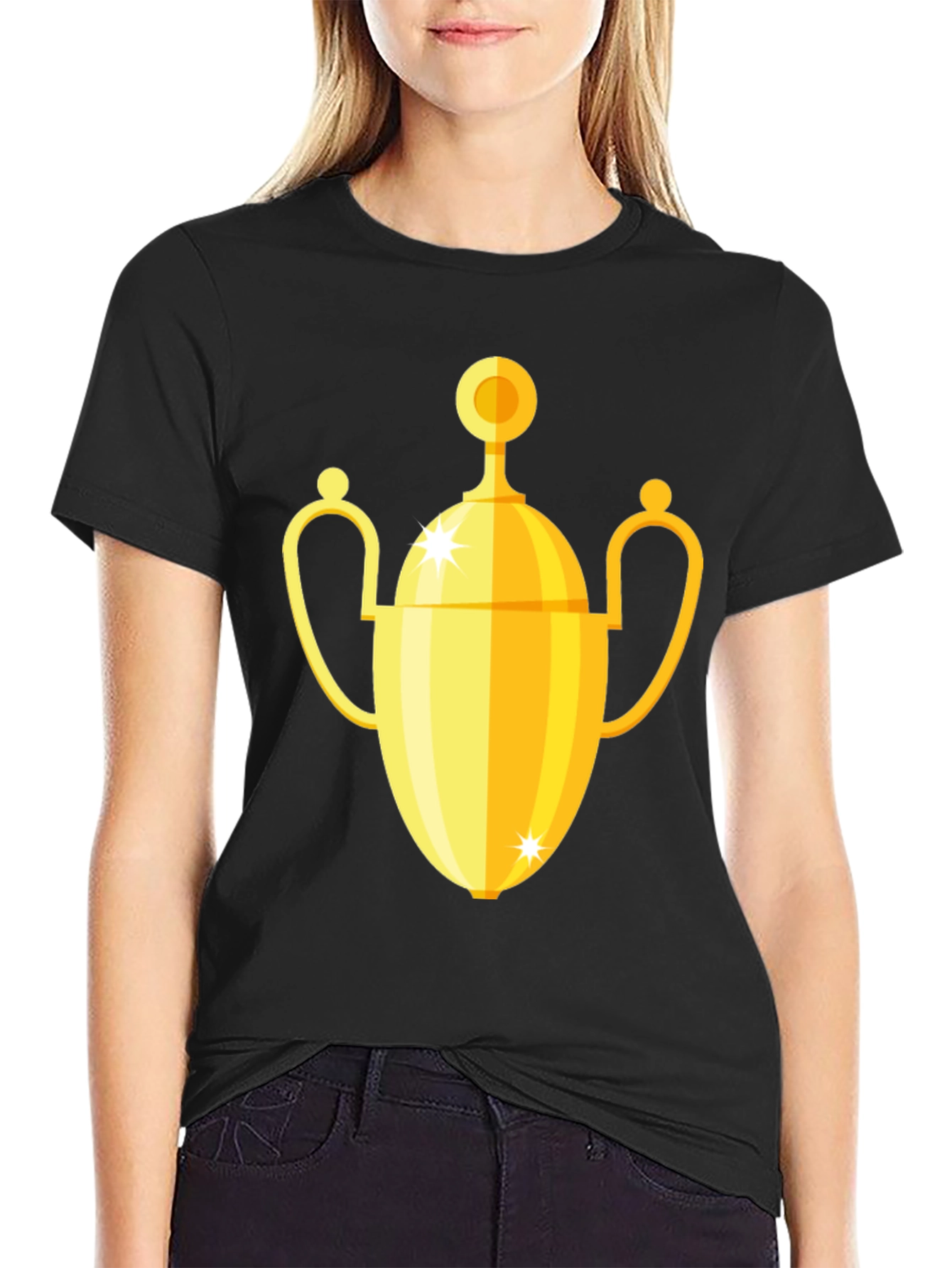 Golden Trophy Graphic Black T-Shirt