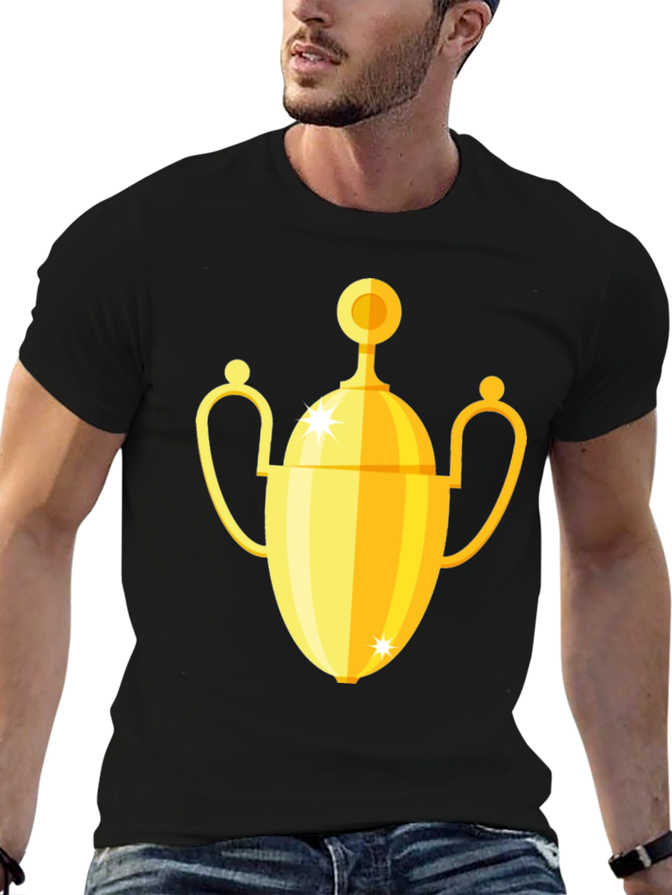 Golden Trophy Graphic Black T-Shirt