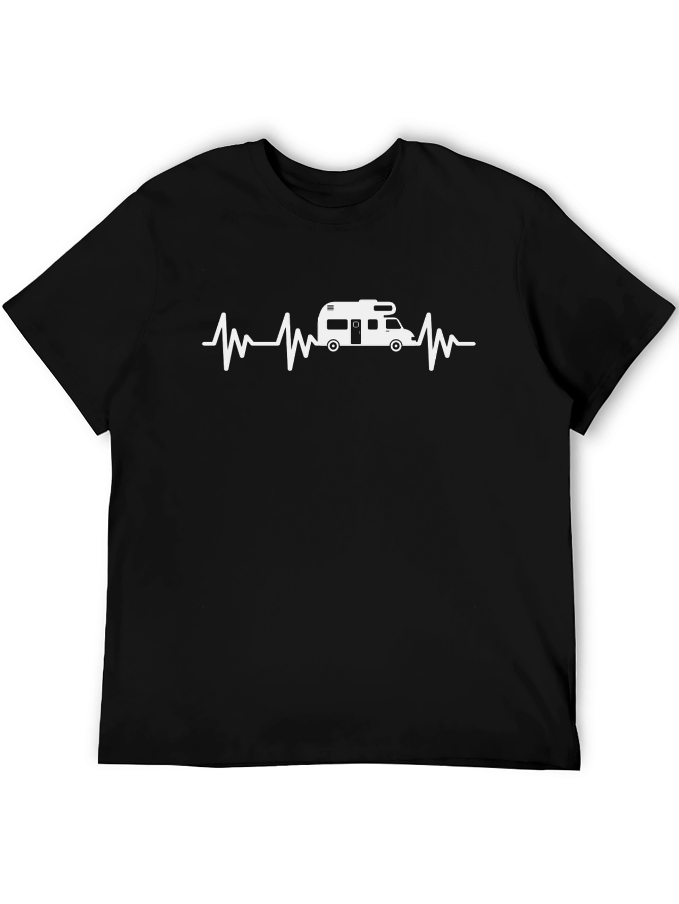RV Heartbeat T-Shirt - Black Camping Tee