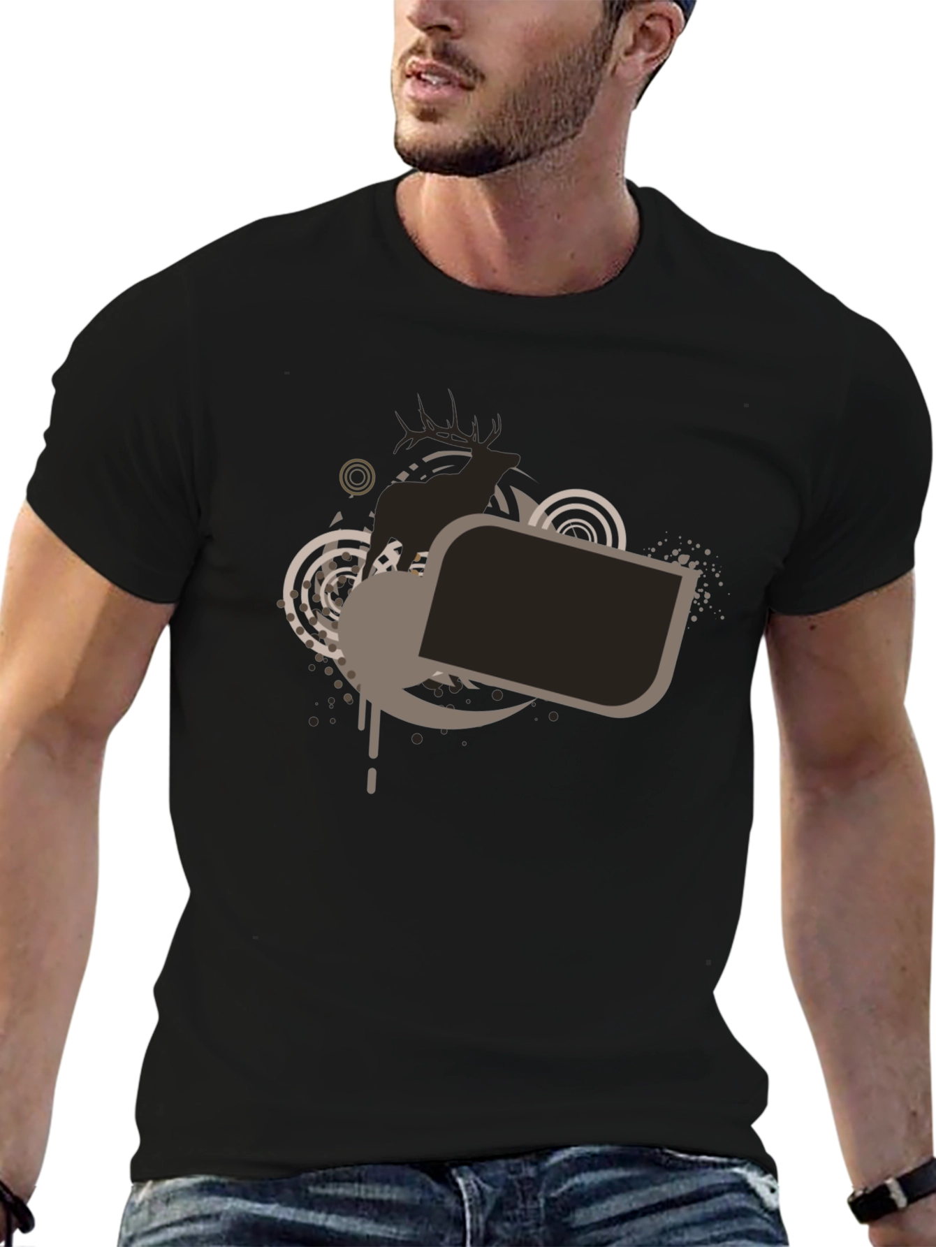 Stylish Black Graphic Tee - Modern Design