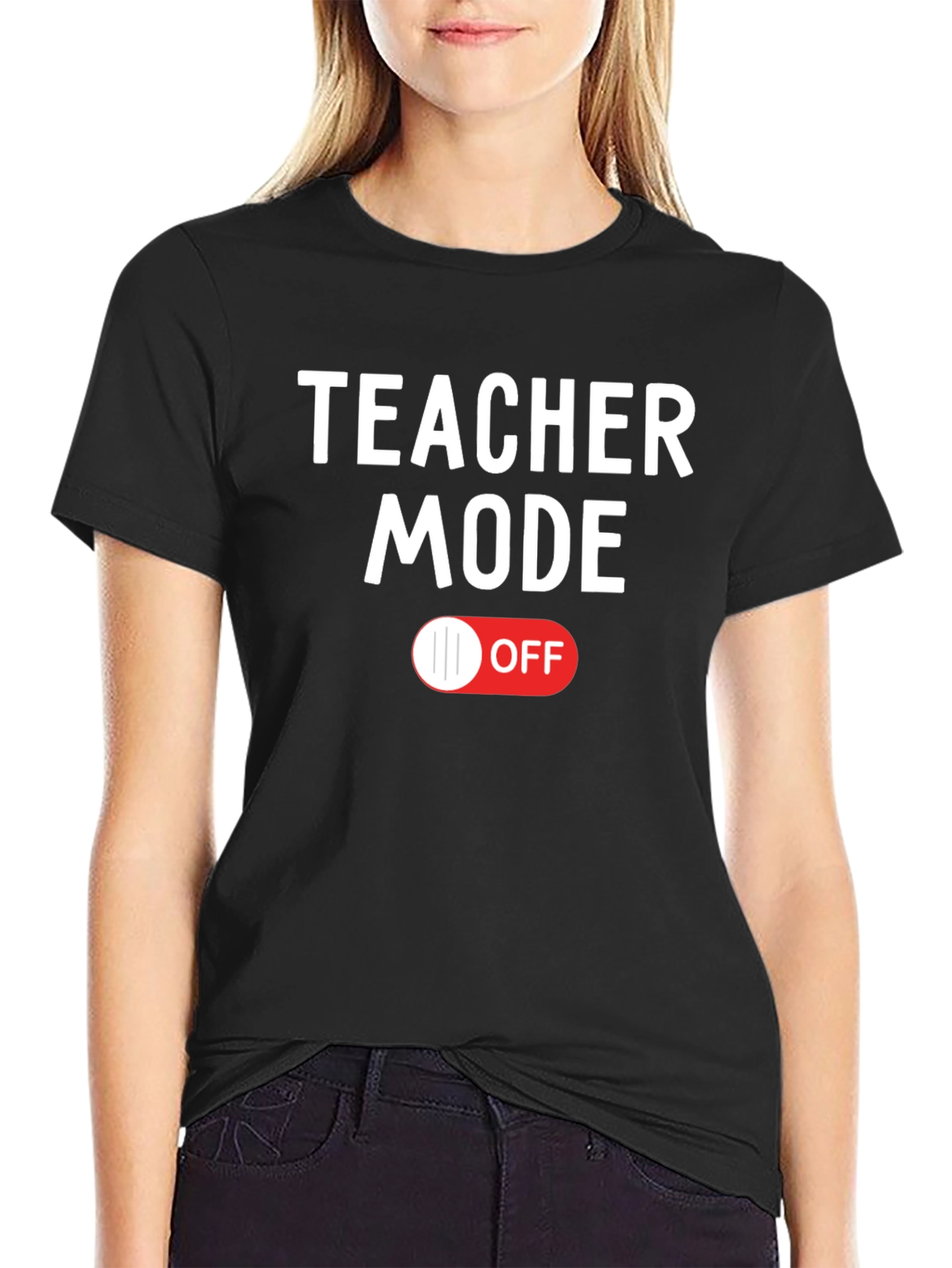 Teacher Mode OFF Graphic Tee - Black