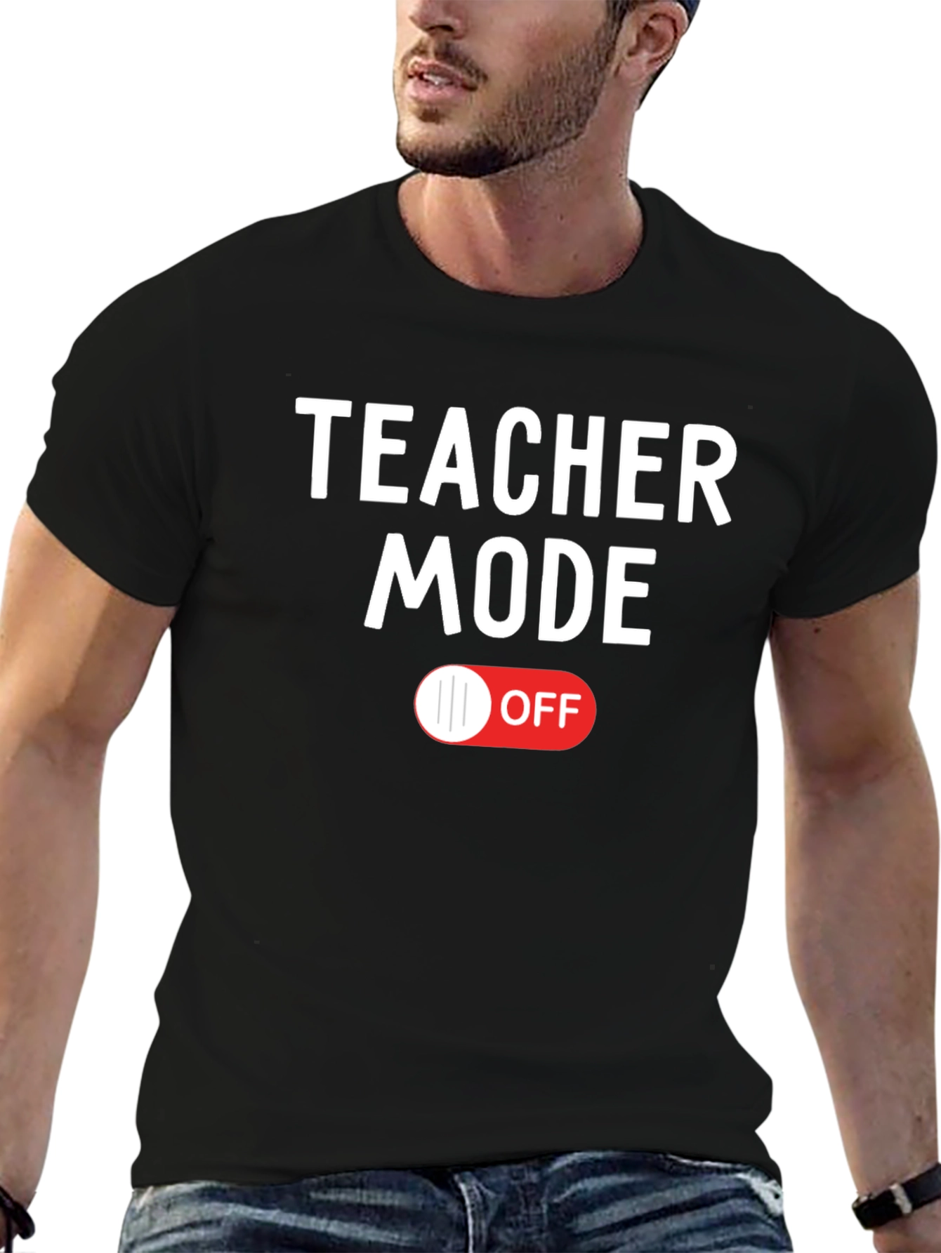 Teacher Mode OFF Graphic Tee - Black
