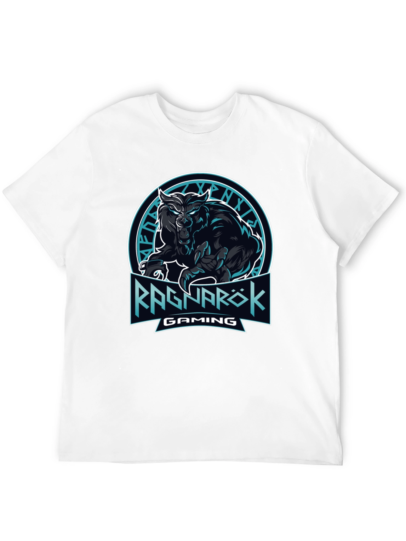 Ragnarok Gaming Black T-Shirt - Wolf Design
