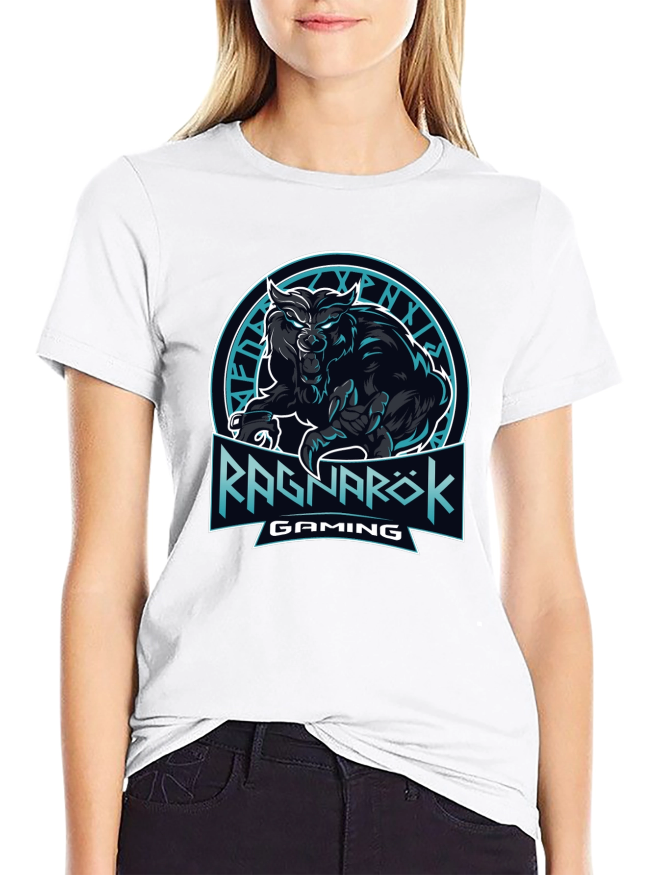 Ragnarok Gaming Black T-Shirt - Wolf Design