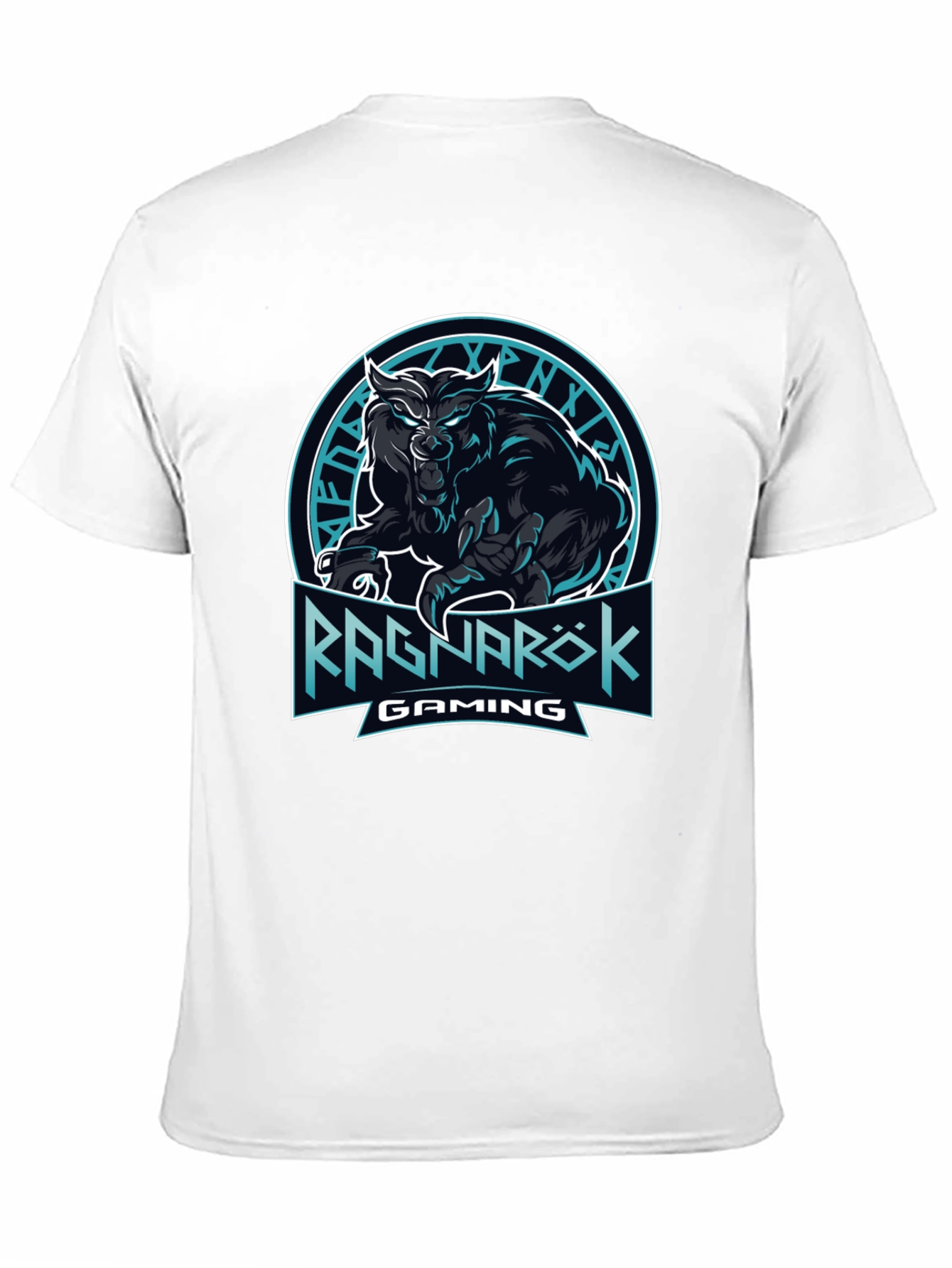 Ragnarok Gaming Black T-Shirt - Wolf Design