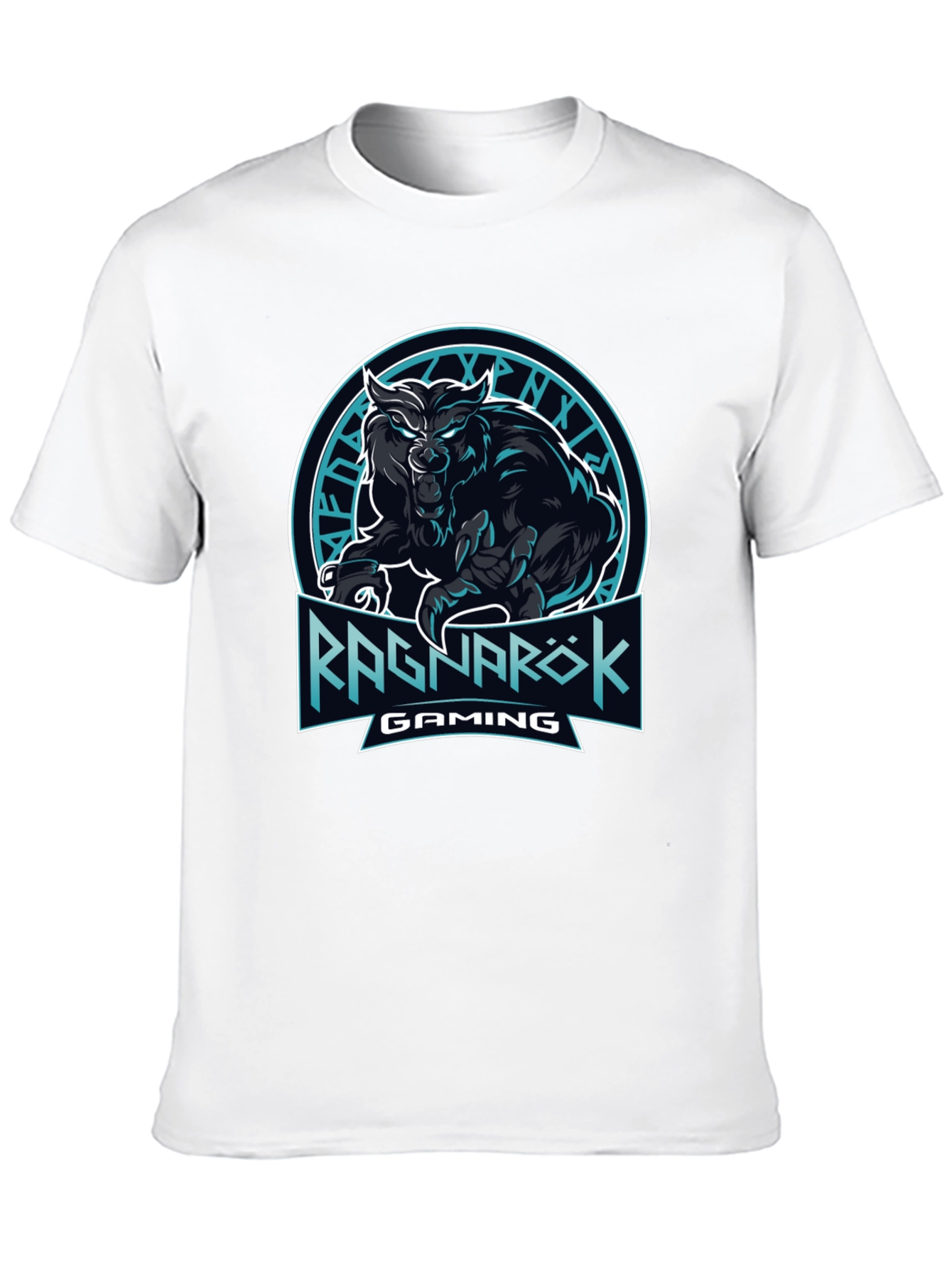 Ragnarok Gaming Black T-Shirt - Wolf Design