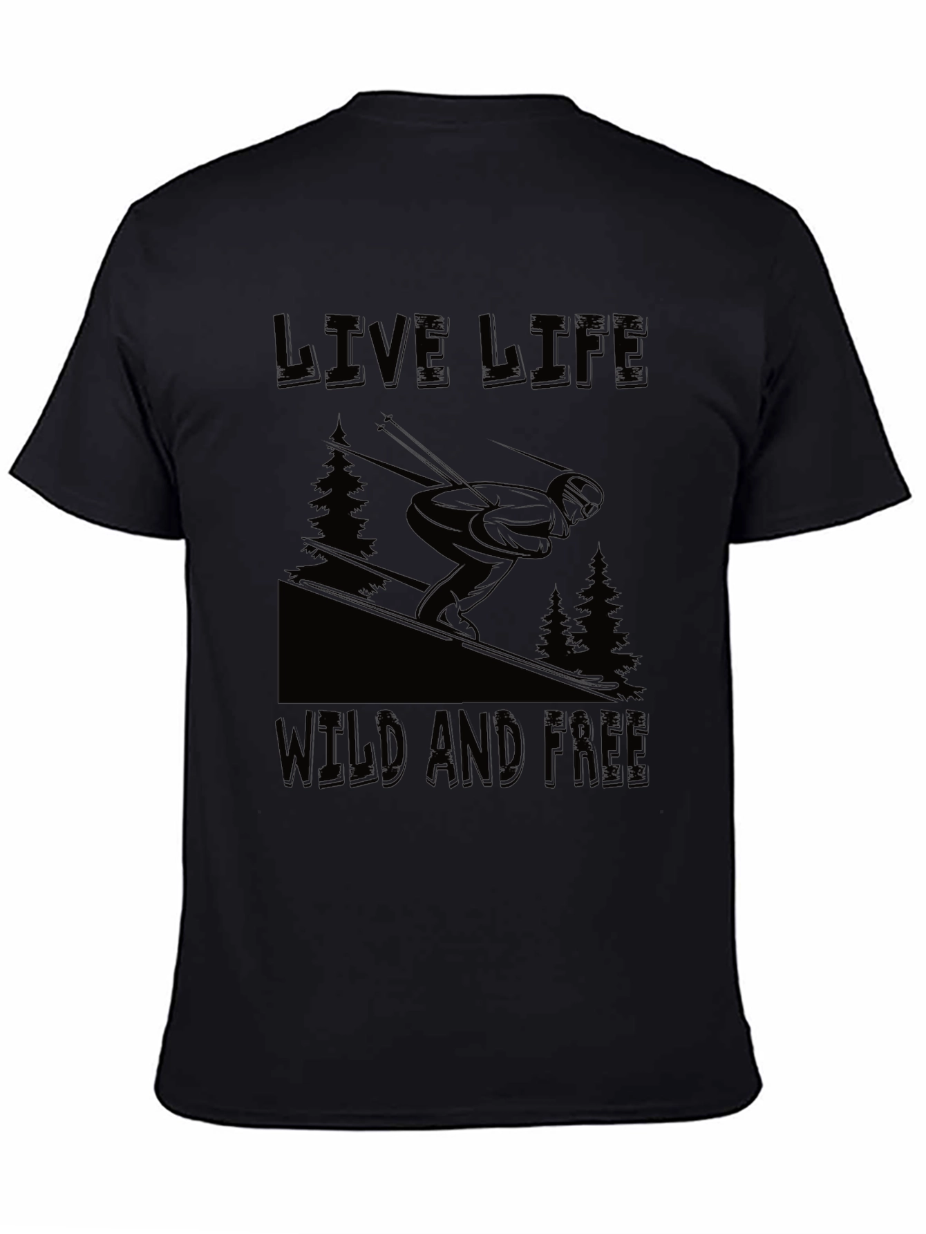 Live Life Wild and Free Graphic Tee - Black