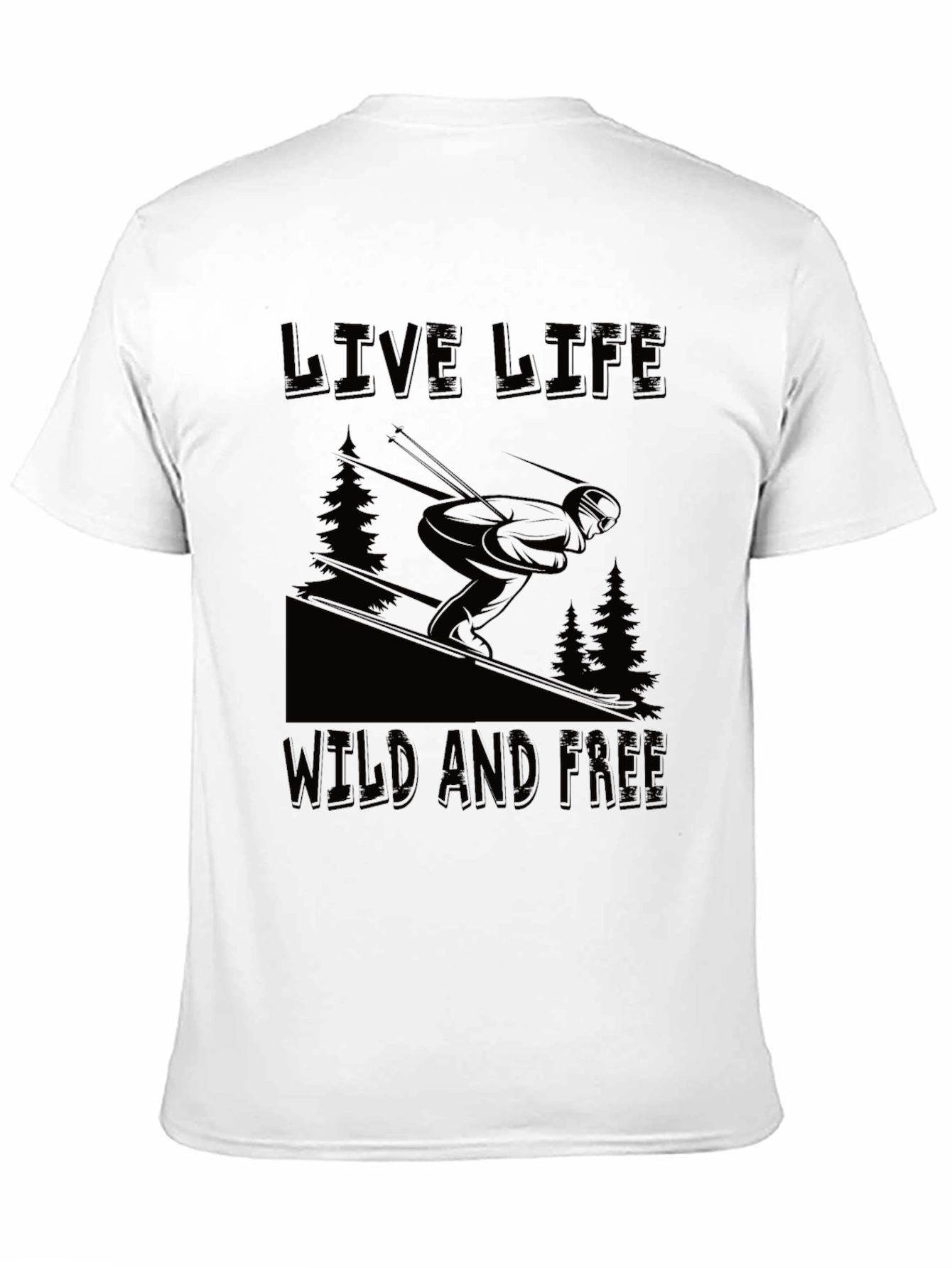Live Life Wild and Free Graphic Tee - Black