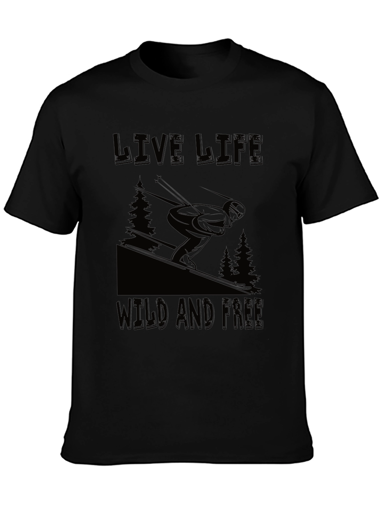 Live Life Wild and Free Graphic Tee - Black
