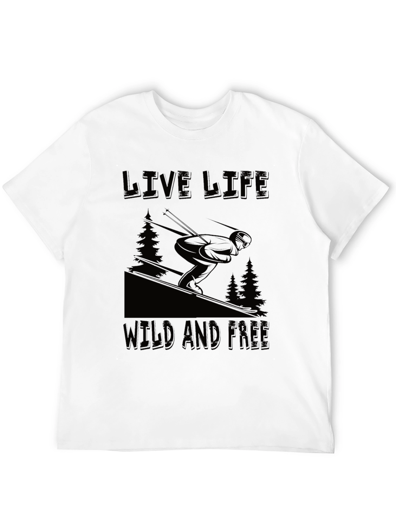Live Life Wild and Free Graphic Tee - Black