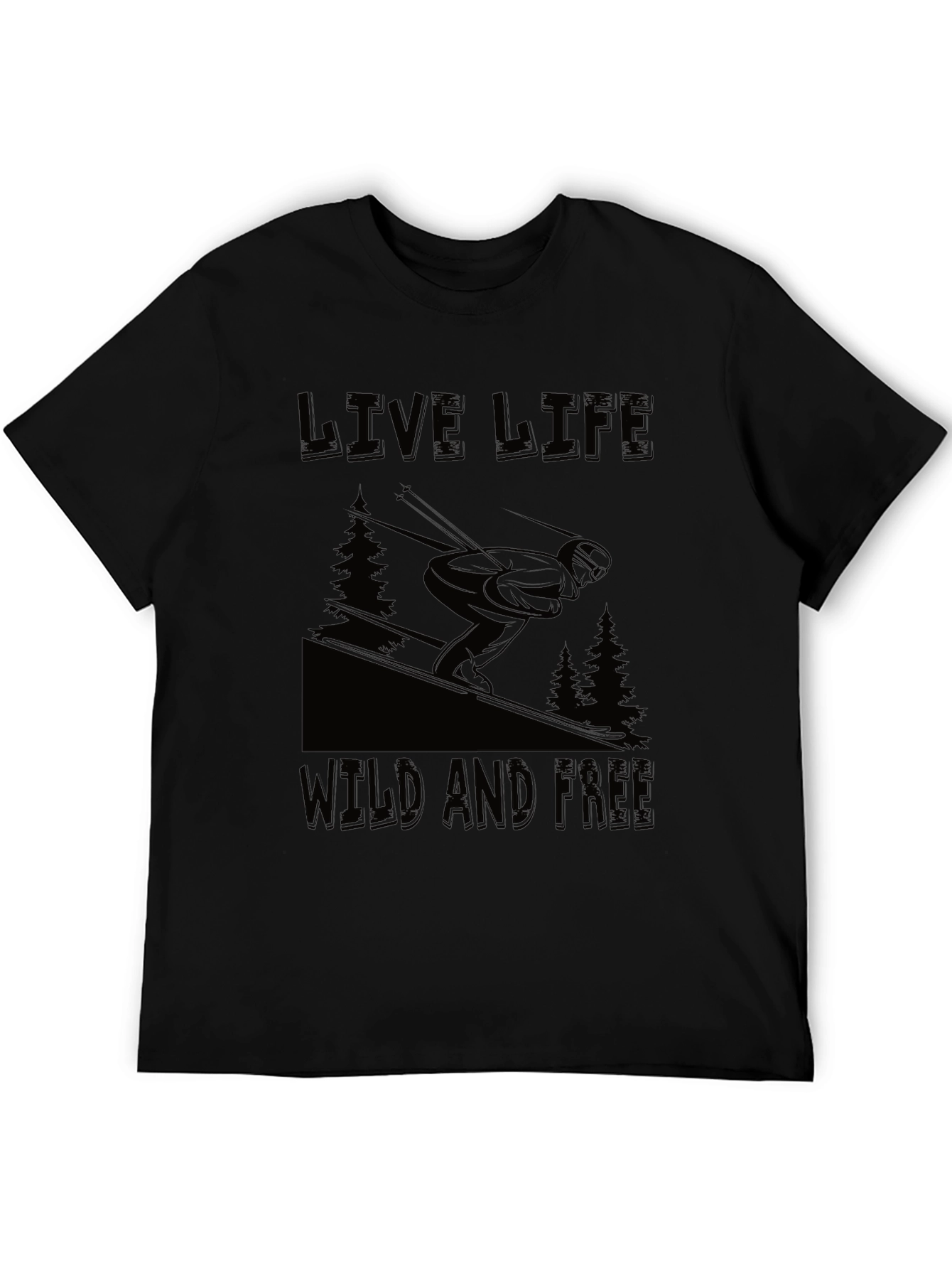 Live Life Wild and Free Graphic Tee - Black